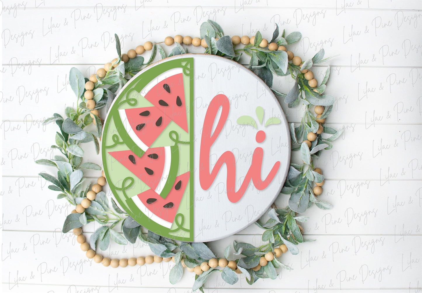 Watermelon hi sign SVG, Watermelon door hanger, Summer Welcome sign SVG, Summer door hanger, Cricut svg, Glowforge SVG, laser cut file