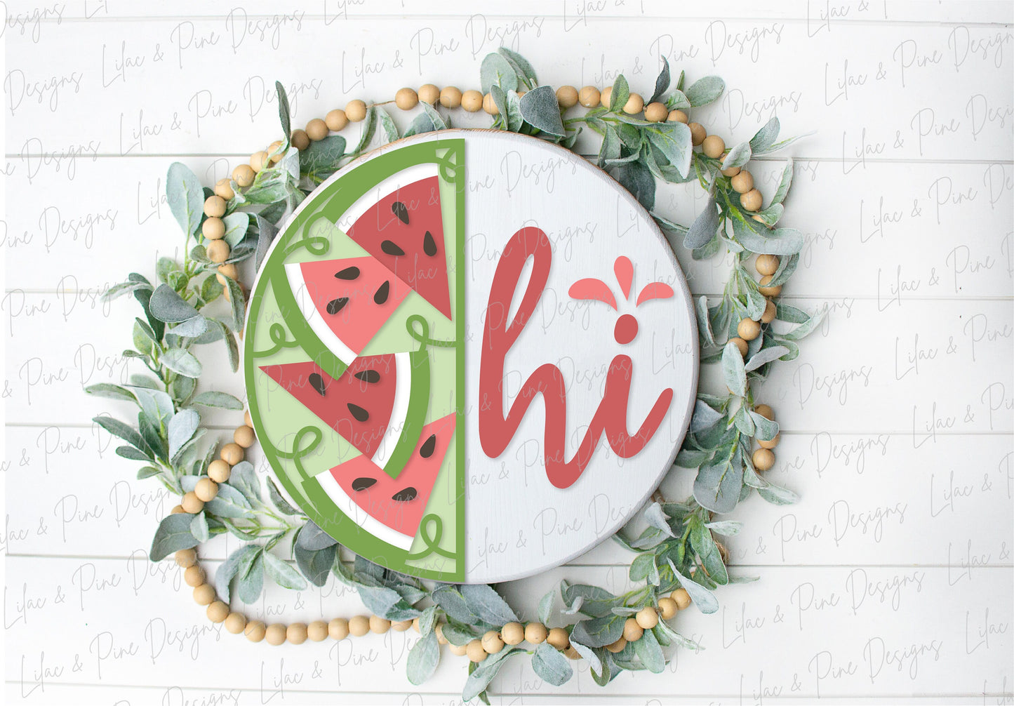 Watermelon hi sign SVG, Watermelon door hanger, Summer Welcome sign SVG, Summer door hanger, Cricut svg, Glowforge SVG, laser cut file
