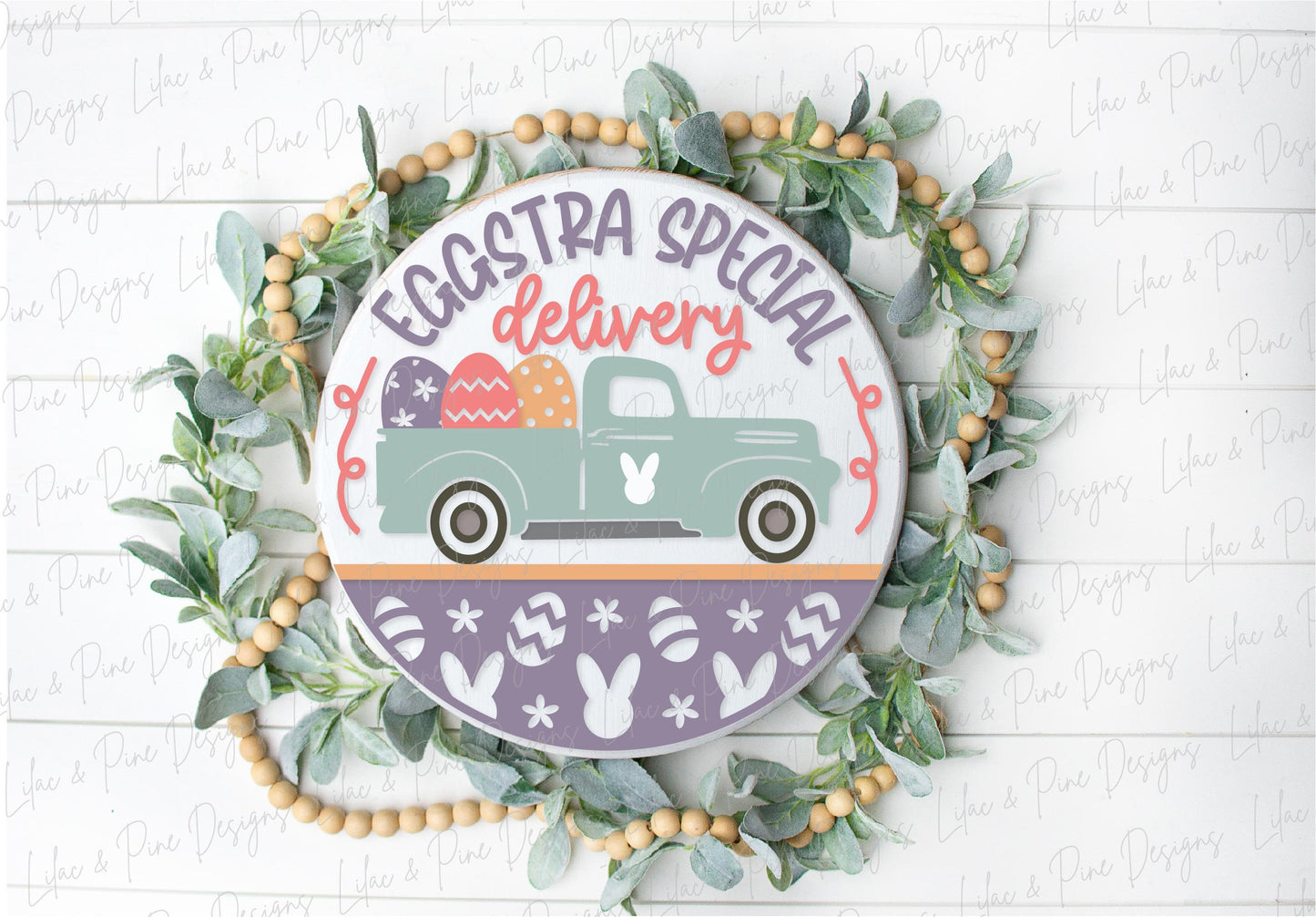 Easter truck sign SVG, Easter egg door hanger svg, Easter Welcome sign SVG, Easter decor, Easter wall decor, Glowforge SVG, laser cut file