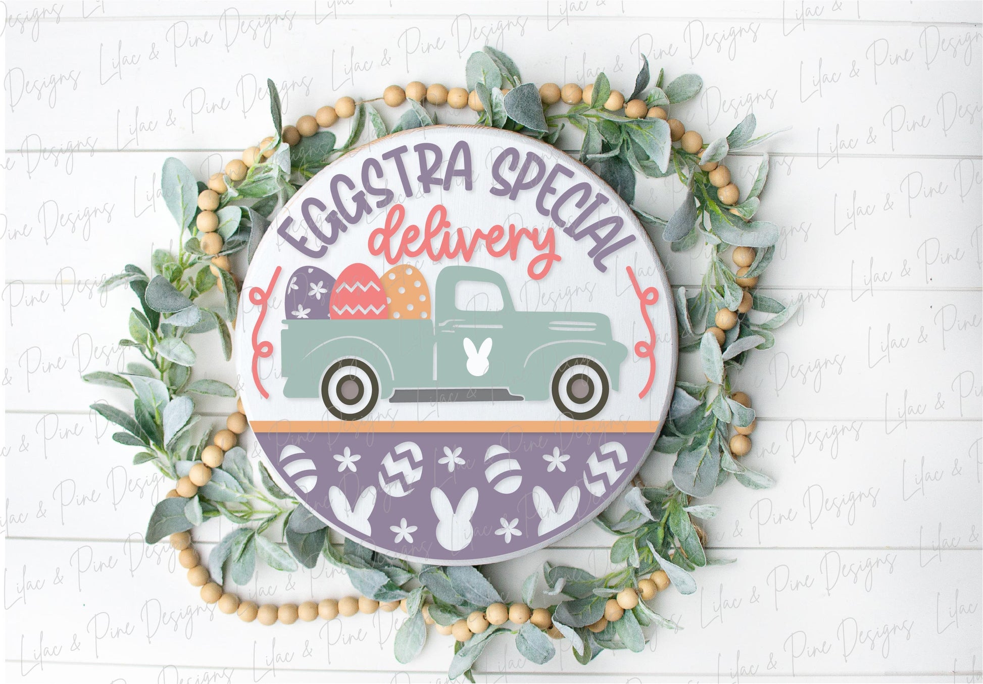Easter truck sign SVG, Easter egg door hanger svg, Easter Welcome sign SVG,  Easter decor, Easter wall decor, Glowforge SVG, laser cut file