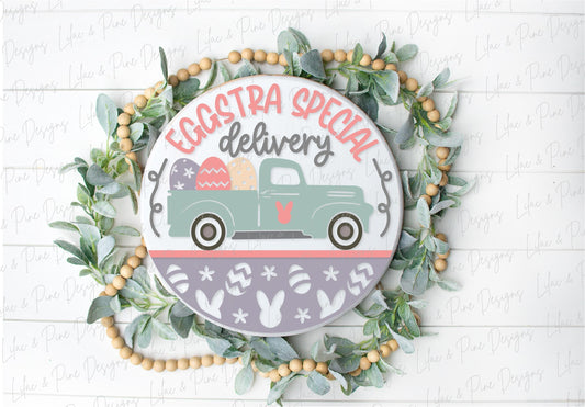 Easter truck sign SVG, Easter egg door hanger svg, Easter Welcome sign SVG,  Easter decor, Easter wall decor, Glowforge SVG, laser cut file