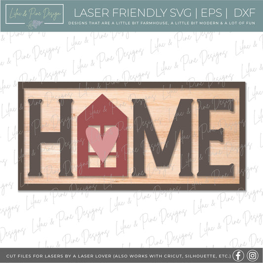 Home SVG, Home Sign SVG, Housewarming gift, sign party SVG, Farmhouse Cut File, Rustic Wall Decor, Cricut svg, Glowforge svg, laser cut file