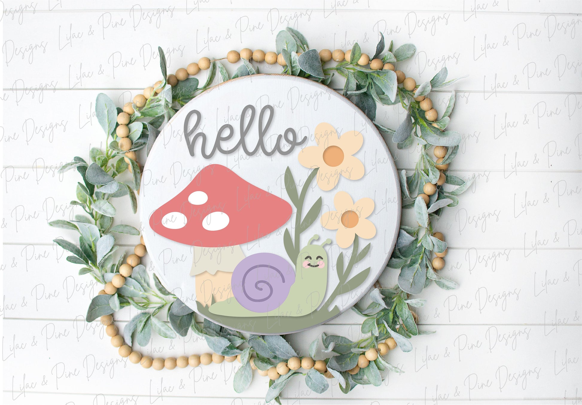 Mushroom hello sign SVG, Mushroom door hanger, Summer Welcome sign SVG,  Spring door hanger, cottagecore svg, Glowforge SVG, laser cut file