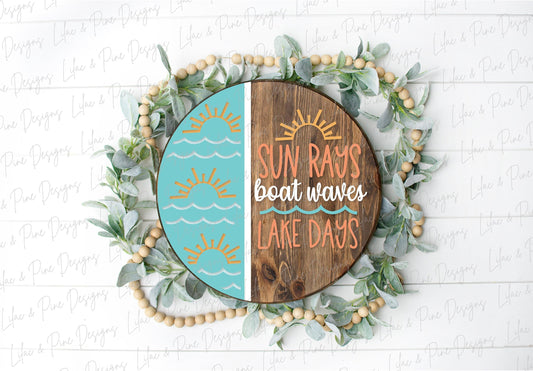 Boat waves sign, Lake days SVG, summer welcome sign SVG, lake days door hanger, summer sag, lake house decor, Glowforge SVG, laser cut file