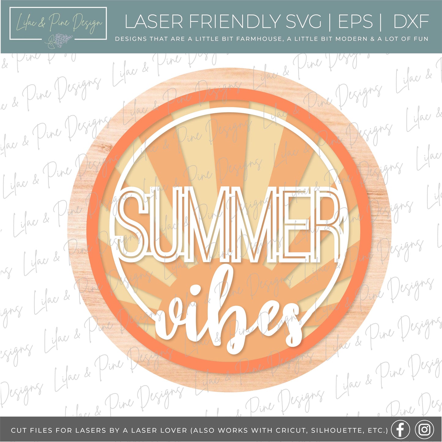 Summer Vibes SVG, Beach sign svg, summer welcome sign SVG, Summer door hanger, Beach svg, summer decor, Glowforge SVG, laser cut file