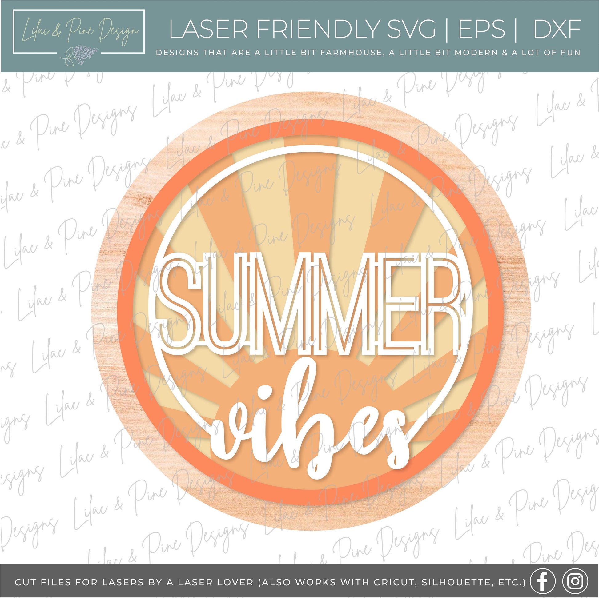 Summer Vibes SVG, Beach sign svg, summer welcome sign SVG, Summer door hanger, Beach svg, summer decor, Glowforge SVG, laser cut file