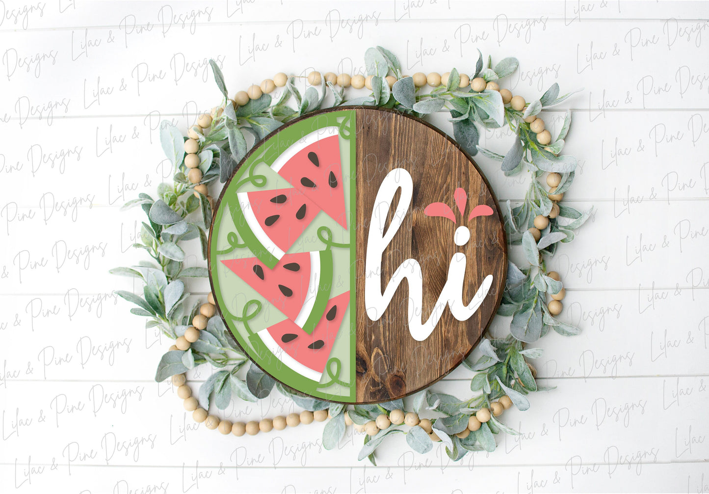 Watermelon hi sign SVG, Watermelon door hanger, Summer Welcome sign SVG, Summer door hanger, Cricut svg, Glowforge SVG, laser cut file
