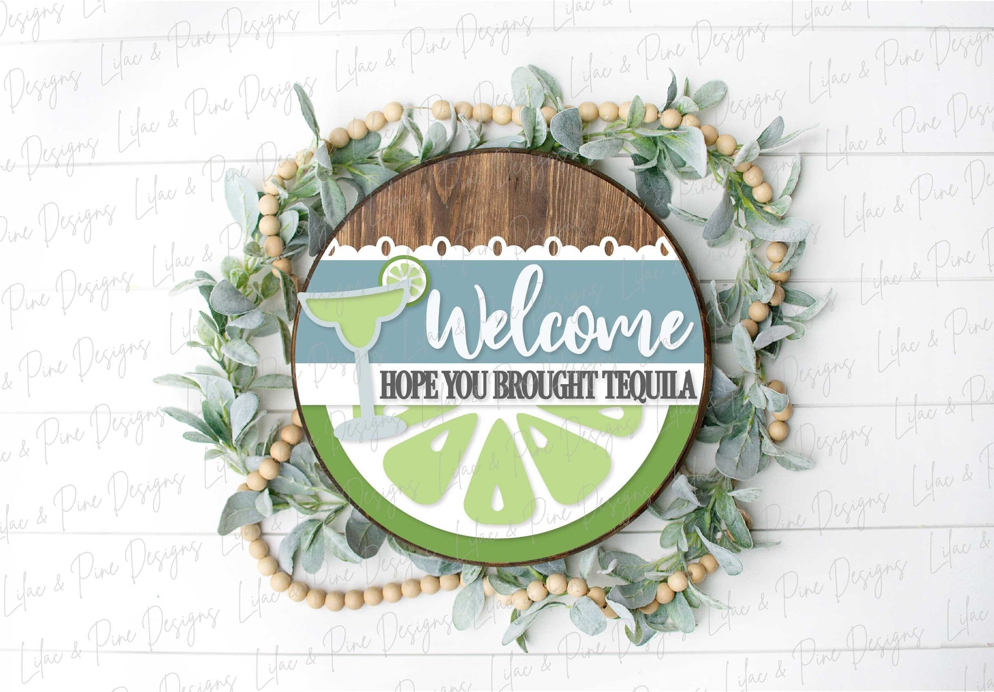 Hope you Brought Tequila sign, Margarita welcome sign SVG, Girls Night door hanger svg, Funny round wood sign, Glowforge Svg, laser cut file