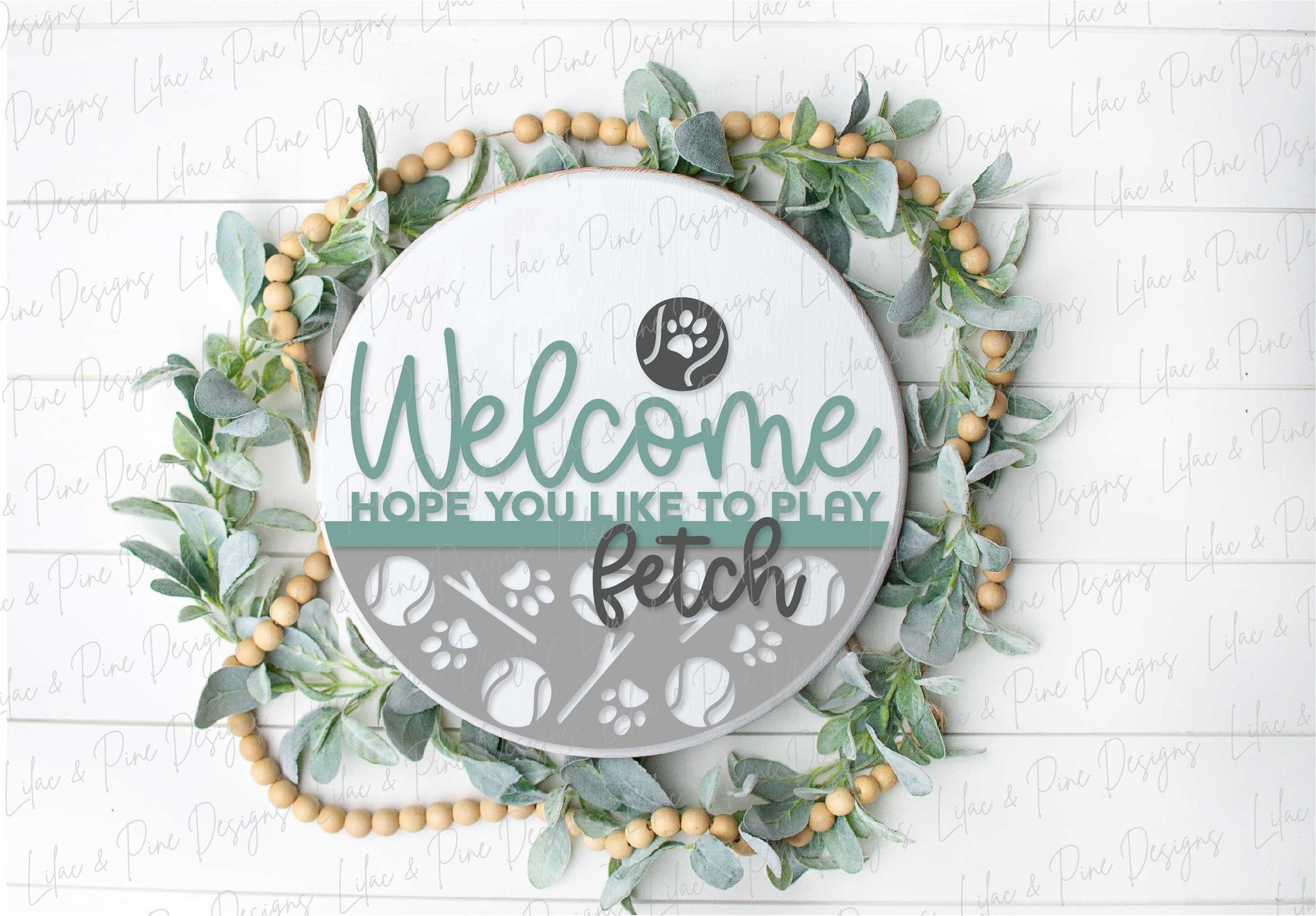 Hope you like dogs sign, Dog lover welcome sign SVG, fetch door hanger svg, front door decor, round wood sign, Glowforge Svg, laser cut file