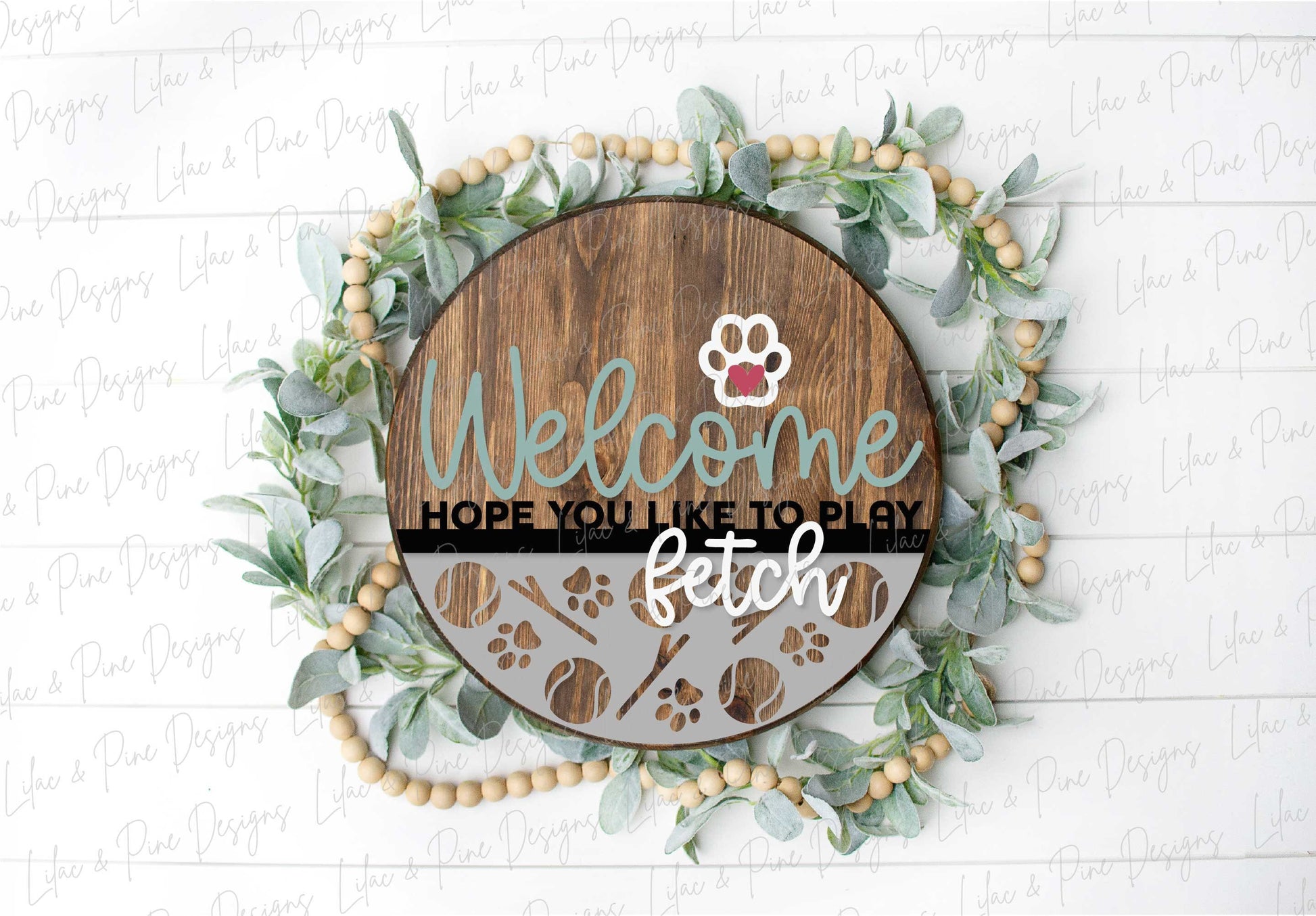 Hope you like dogs sign, Dog lover welcome sign SVG, fetch door hanger svg, front door decor, round wood sign, Glowforge Svg, laser cut file