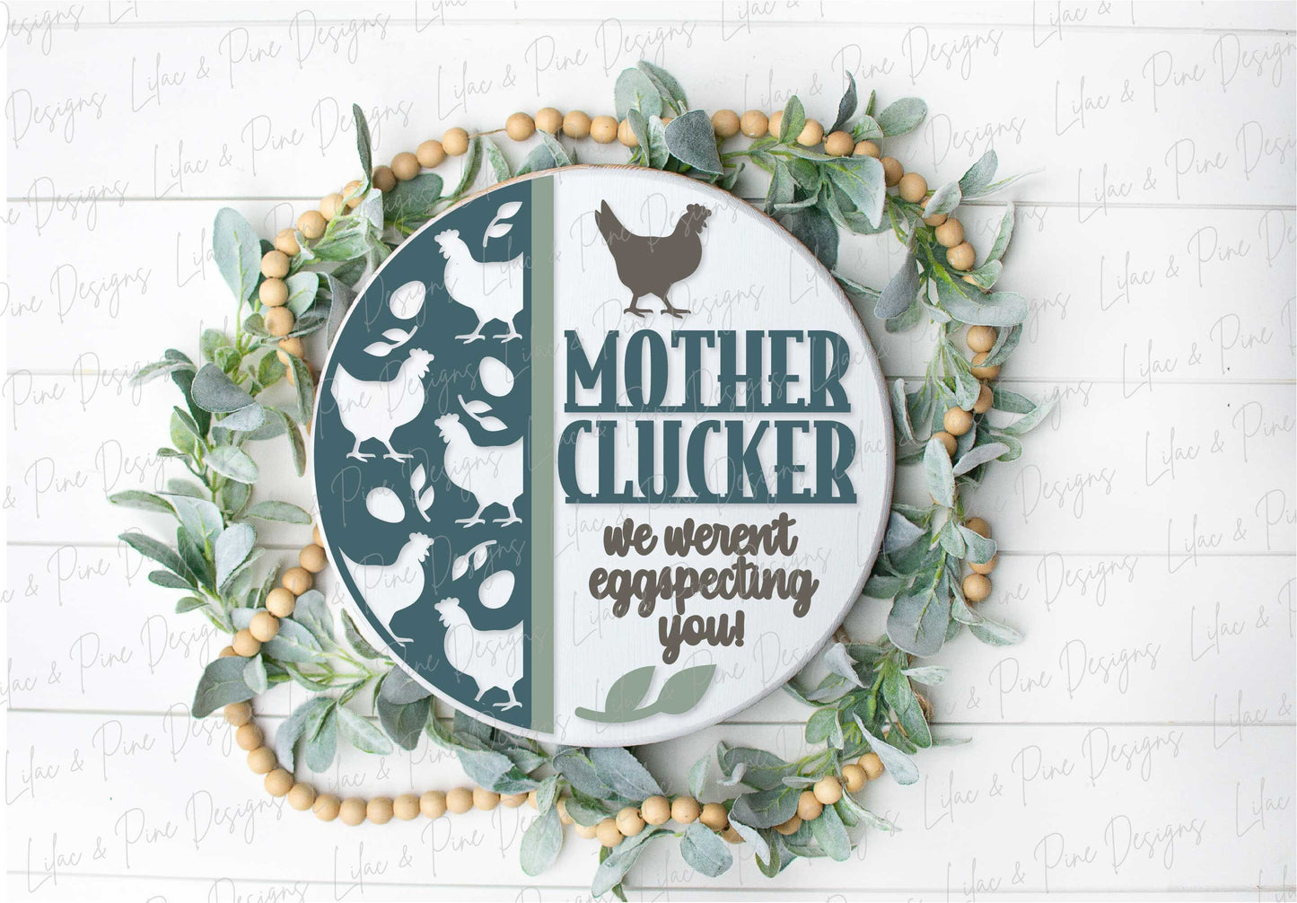 Funny Chicken sign, Chicken welcome sign SVG, Mother Clucker door hanger svg, Snarky round wood sign, Glowforge Svg, laser cut file