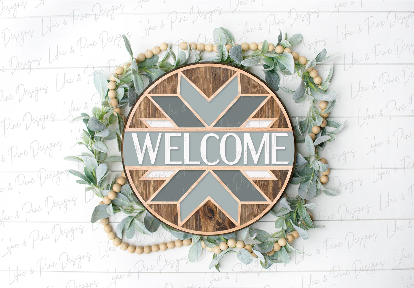 Welcome stained glass quilt round, quilt lover SVG, Welcome SVG, front door decor, round wood sign, name sign, Glowforge Svg, laser cut file
