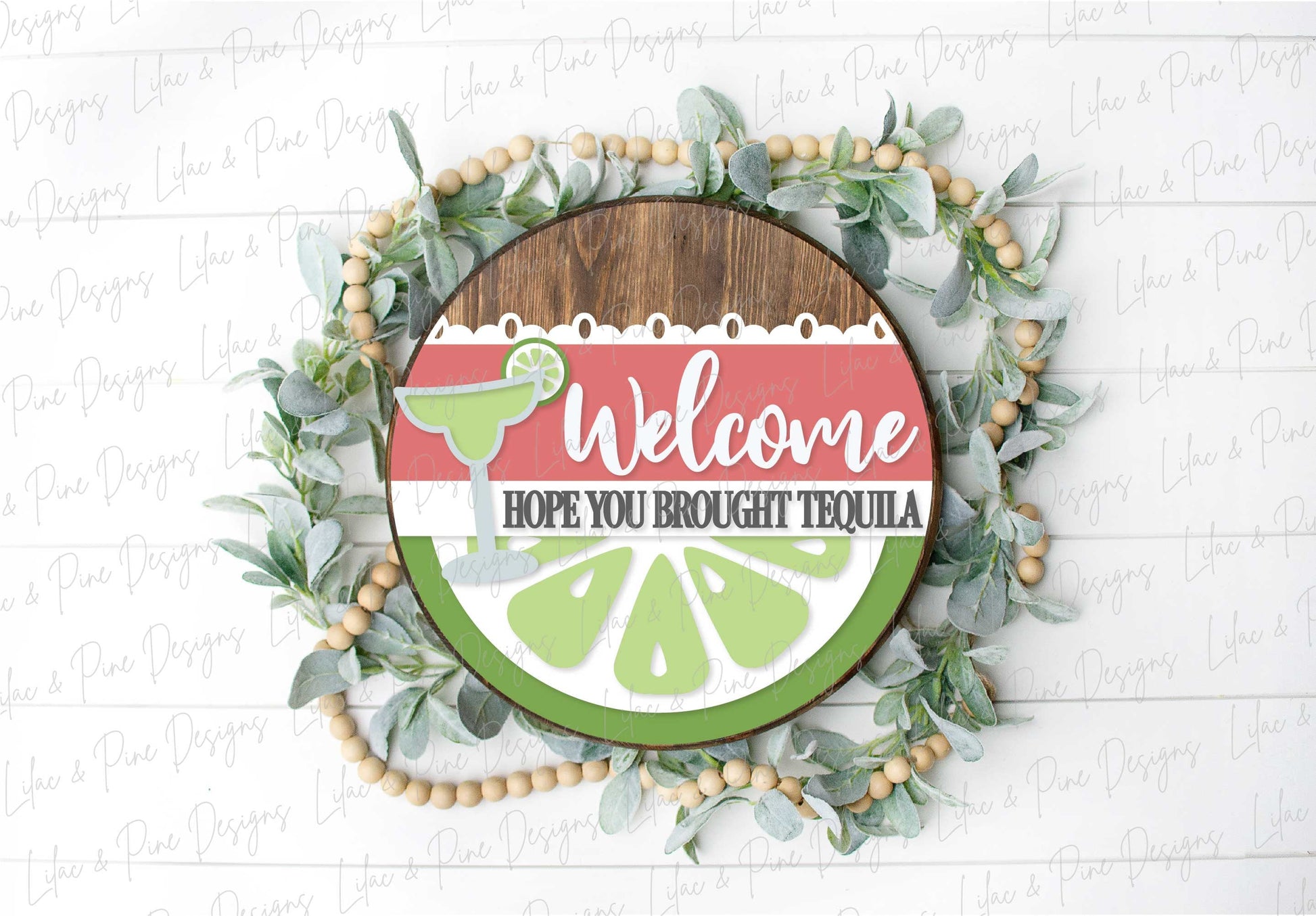 Hope you Brought Tequila sign, Margarita welcome sign SVG, Girls Night door hanger svg, Funny round wood sign, Glowforge Svg, laser cut file