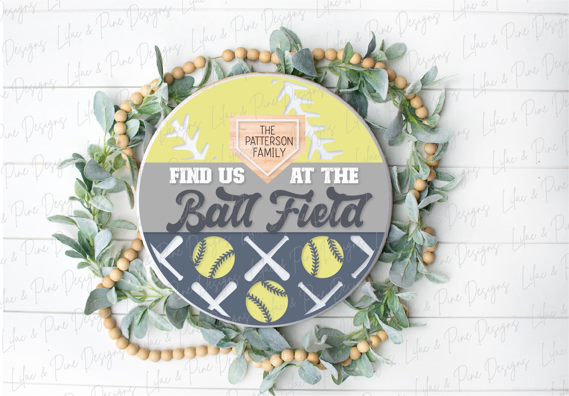 Find us at the ballfield sign SVG, Baseball welcome sign, Ball Field Door hanger SVG, baseball family sign, Glowforge SVG, laser cut file