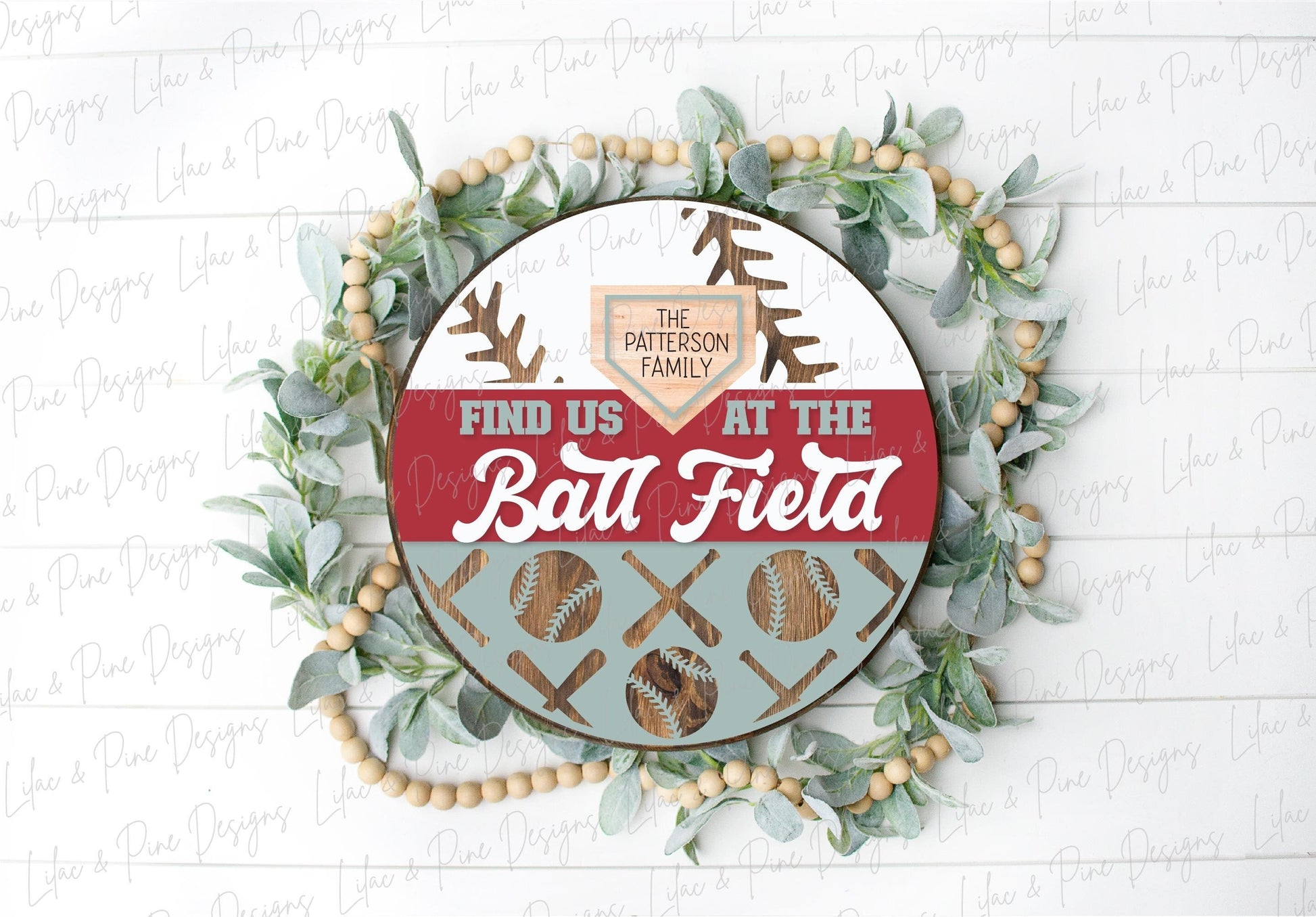 Find us at the ballfield sign SVG, Baseball welcome sign, Ball Field Door hanger SVG, baseball family sign, Glowforge SVG, laser cut file