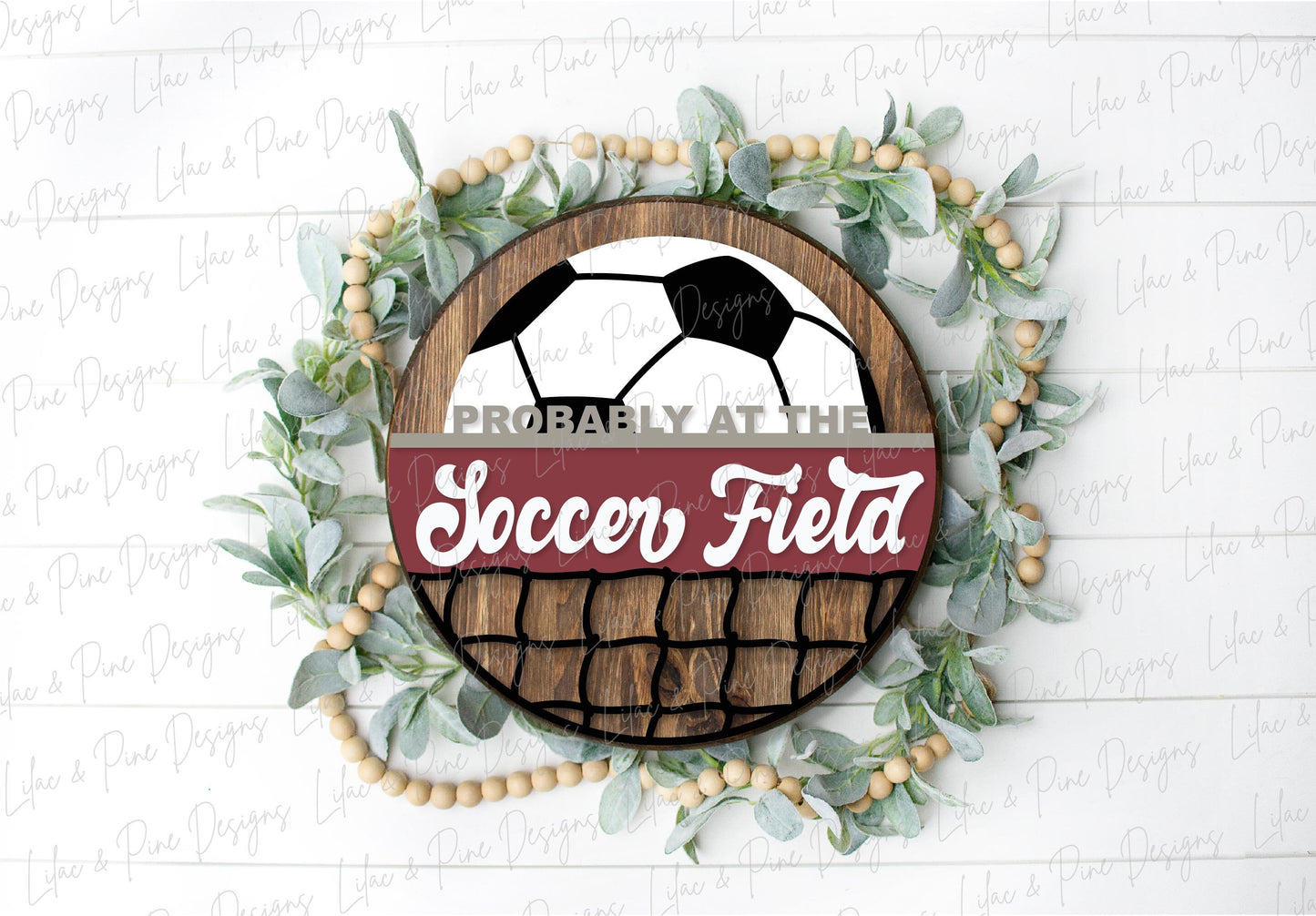At the Soccer Field sign, soccer ball Door Hanger, soccer Welcome SVG, Soccer mom sign, Glowforge SVG, laser cut file