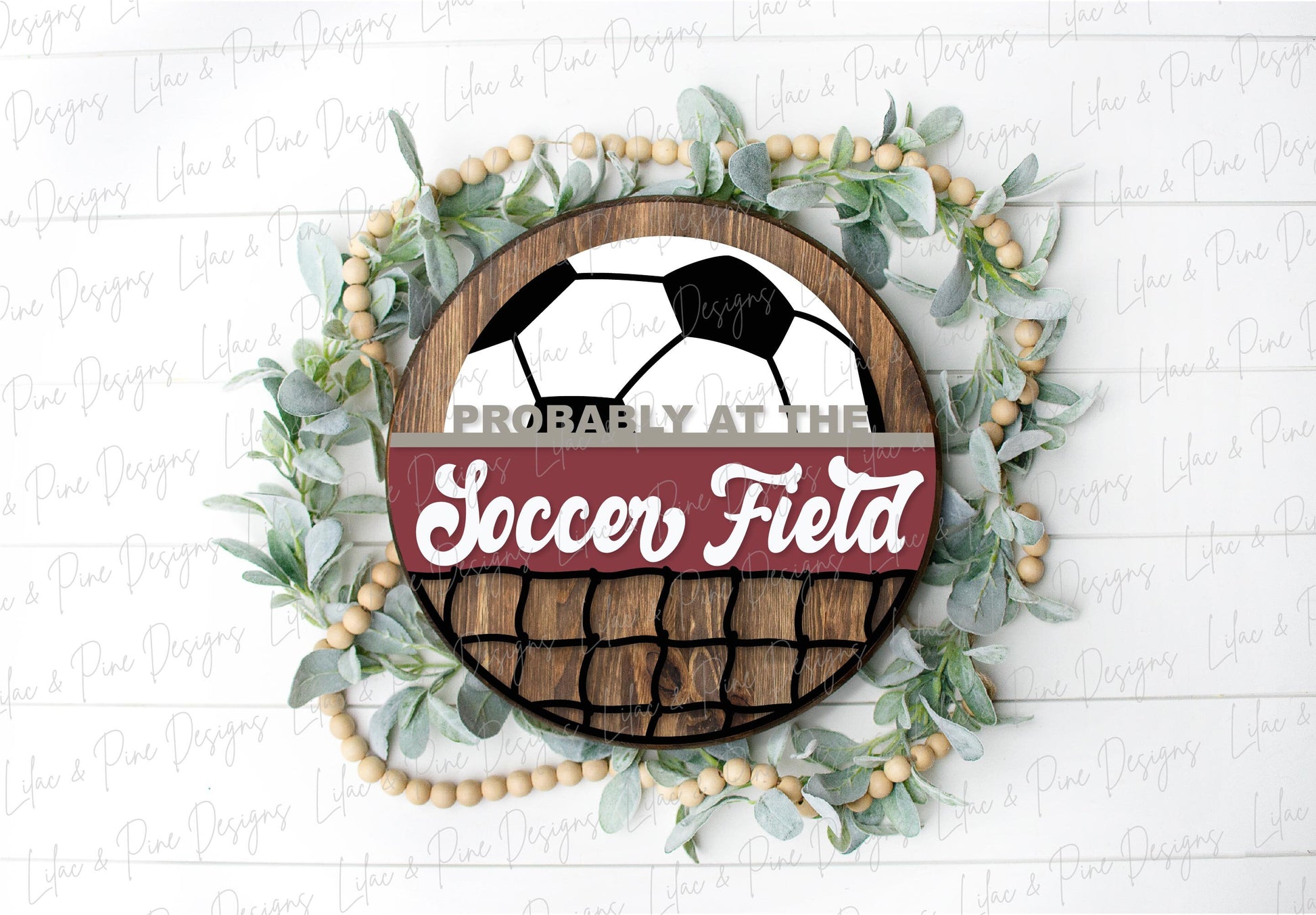 At the Soccer Field sign, soccer ball Door Hanger, soccer Welcome SVG, Soccer mom sign, Glowforge SVG, laser cut file