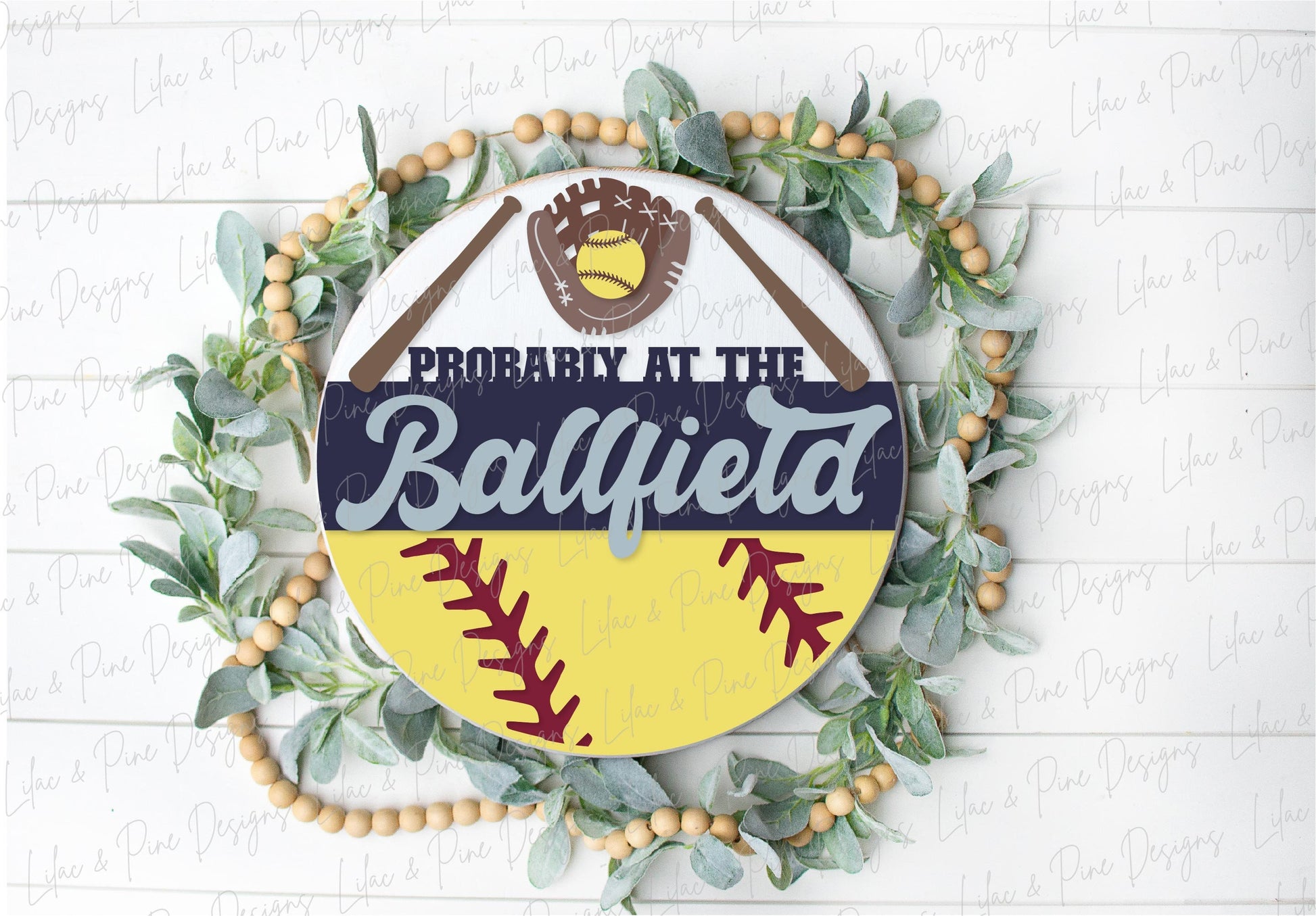 At the Ballfield sign SVG, Baseball welcome sign, Ball Field Door hanger SVG, baseball wall art, baseball mom, Glowforge SVG, laser cut file