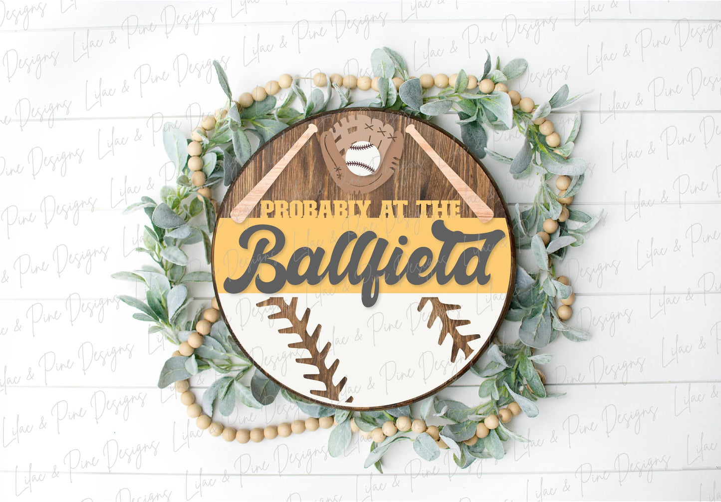 At the Ballfield sign SVG, Baseball welcome sign, Ball Field Door hanger SVG, baseball wall art, baseball mom, Glowforge SVG, laser cut file