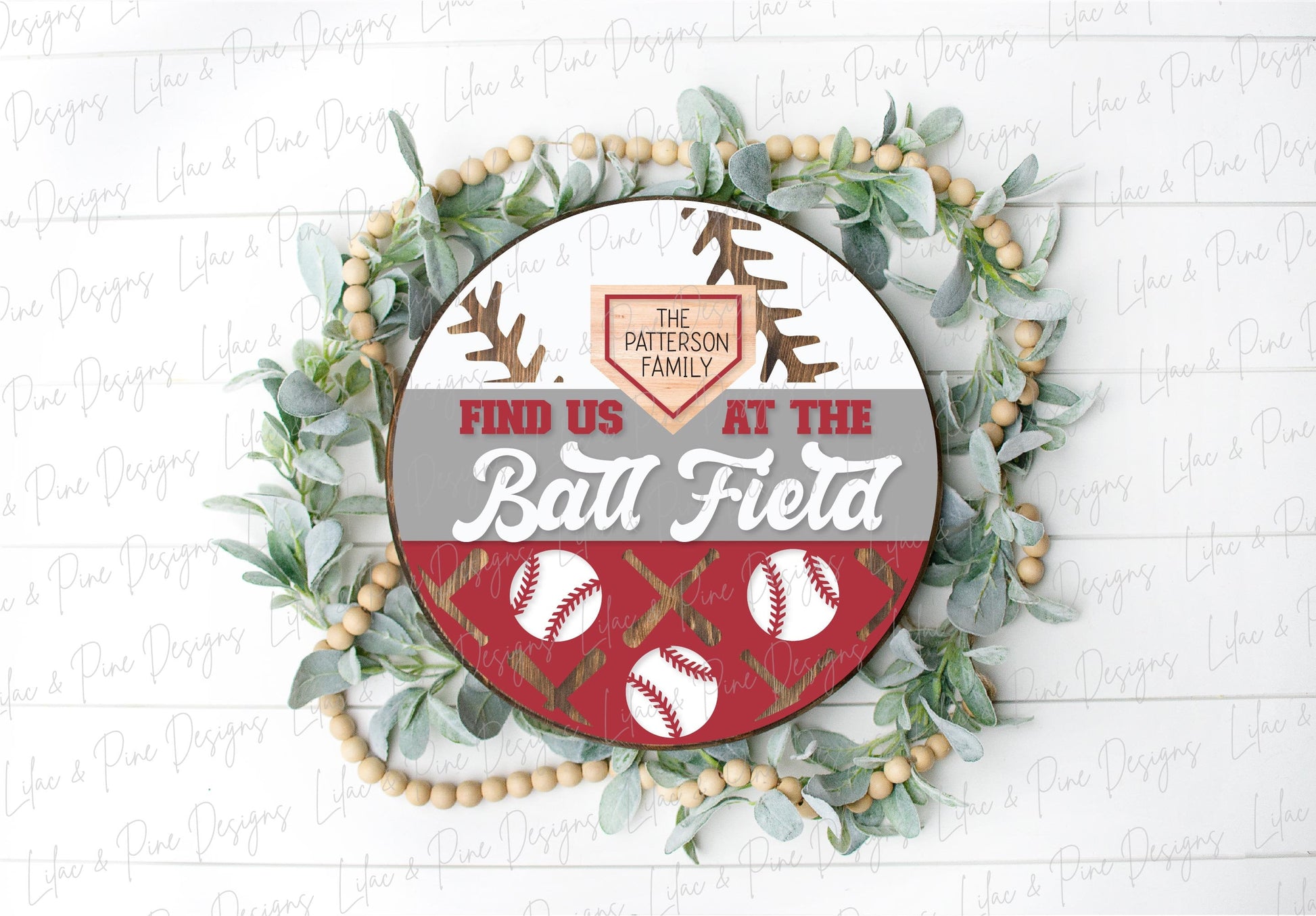 Find us at the ballfield sign SVG, Baseball welcome sign, Ball Field Door hanger SVG, baseball family sign, Glowforge SVG, laser cut file