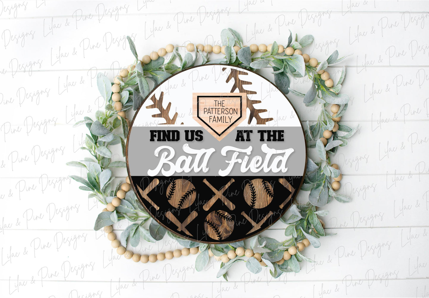 Find us at the ballfield sign SVG, Baseball welcome sign, Ball Field Door hanger SVG, baseball family sign, Glowforge SVG, laser cut file