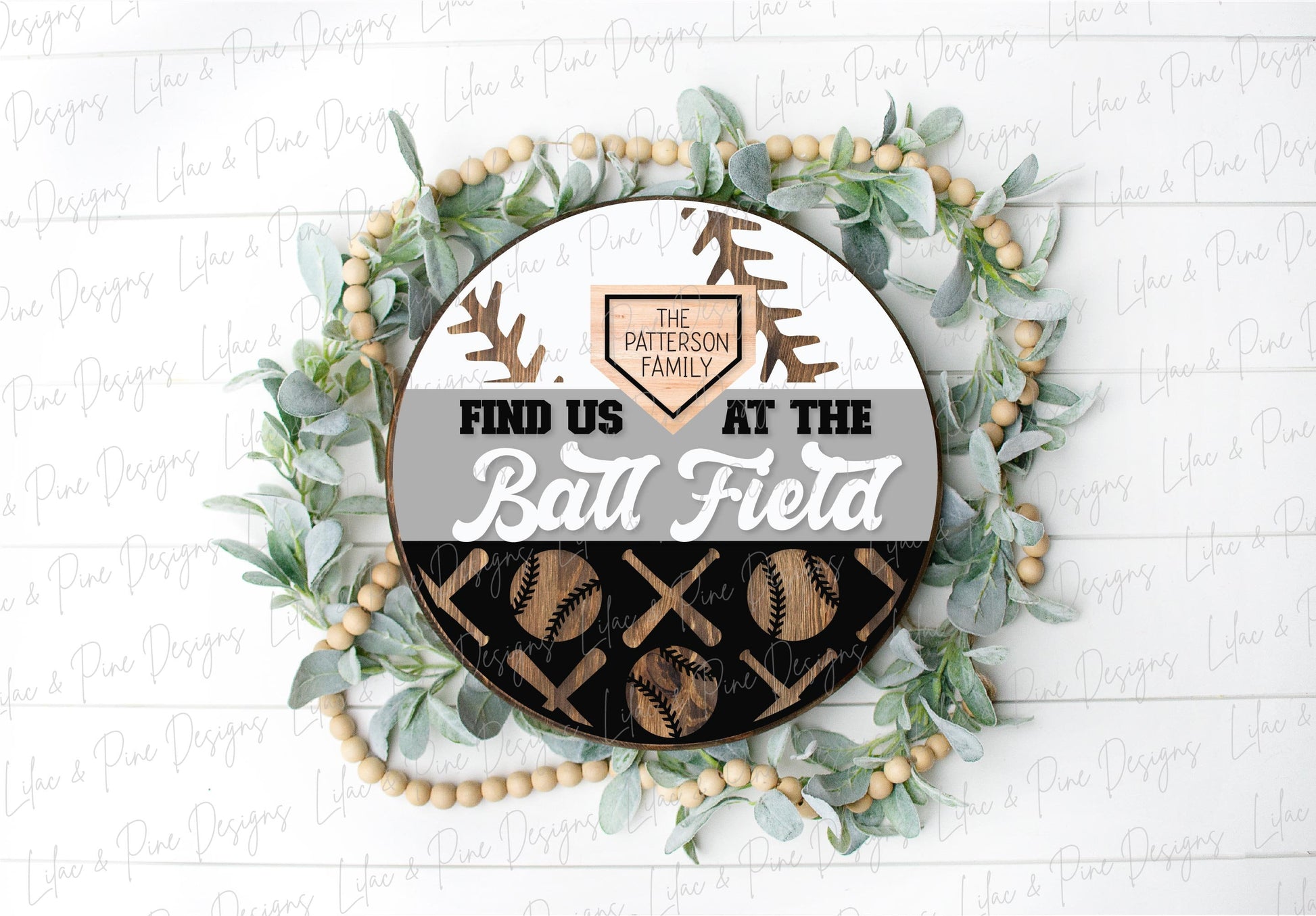 Find us at the ballfield sign SVG, Baseball welcome sign, Ball Field Door hanger SVG, baseball family sign, Glowforge SVG, laser cut file