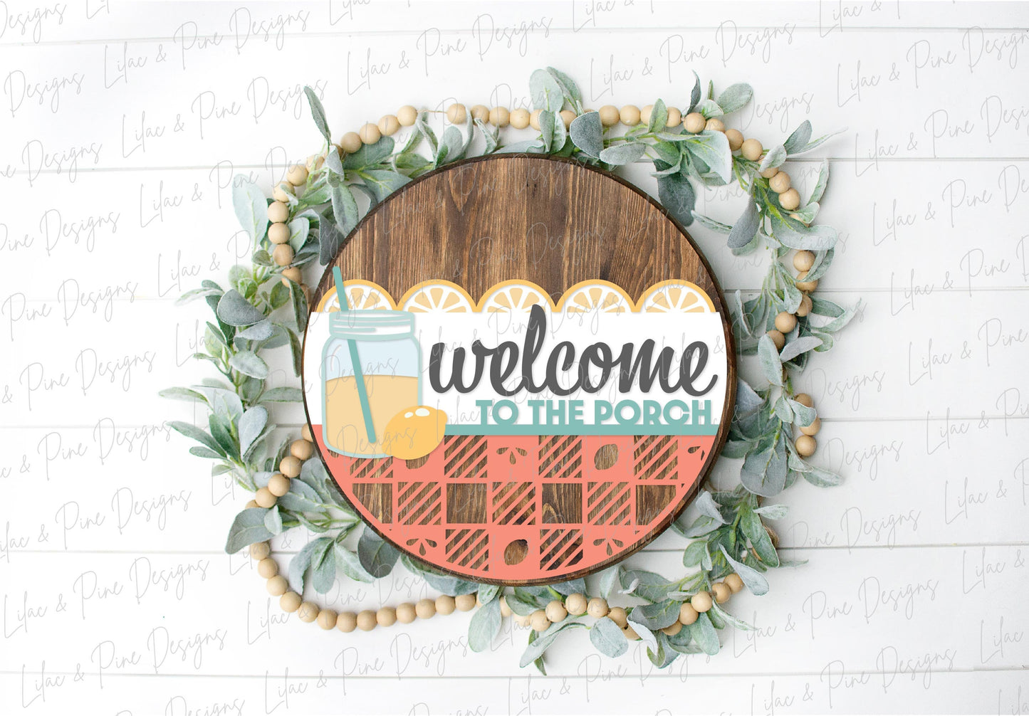 Lemonade welcome sign, Welcome to the Porch SVG, Lemon door hanger SVG, summer porch decor, farmhouse svg, Glowforge Svg, laser cut file