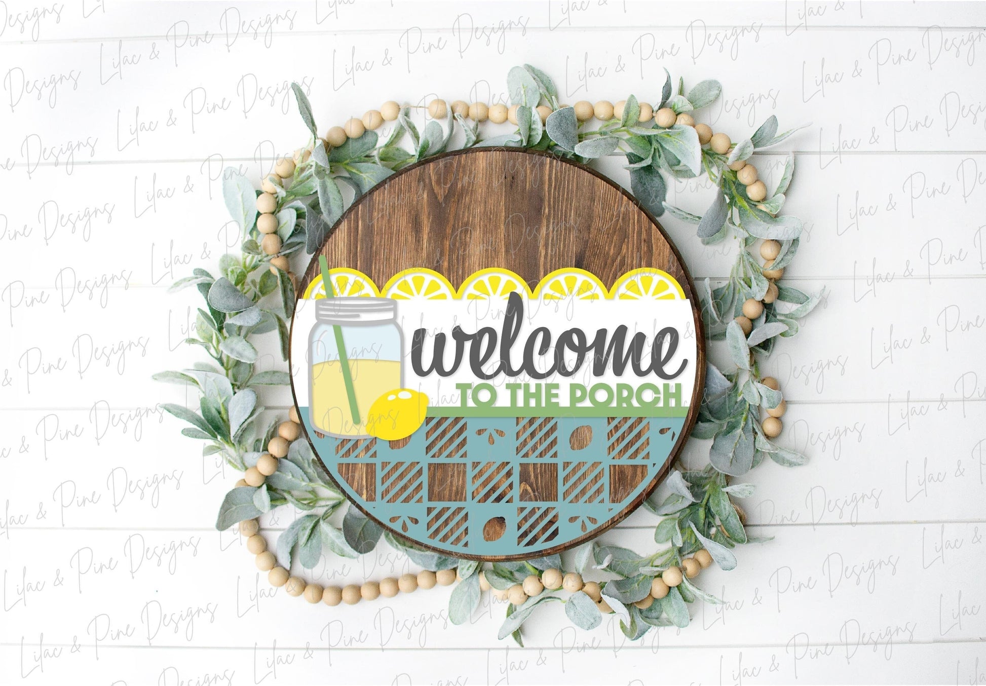 Lemonade welcome sign, Welcome to the Porch SVG, Lemon door hanger SVG, summer porch decor, farmhouse svg, Glowforge Svg, laser cut file