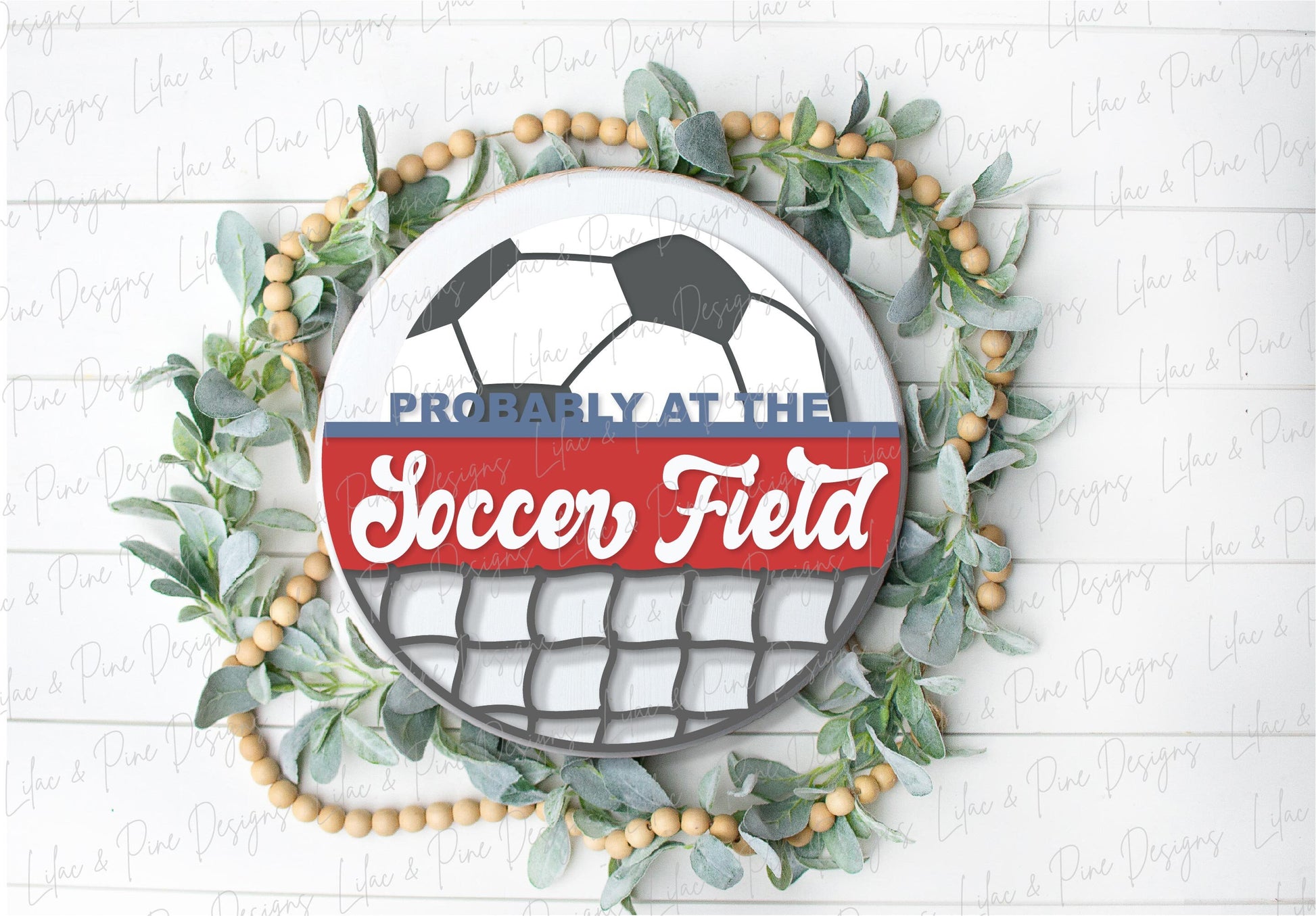 At the Soccer Field sign, soccer ball Door Hanger, soccer Welcome SVG, Soccer mom sign, Glowforge SVG, laser cut file