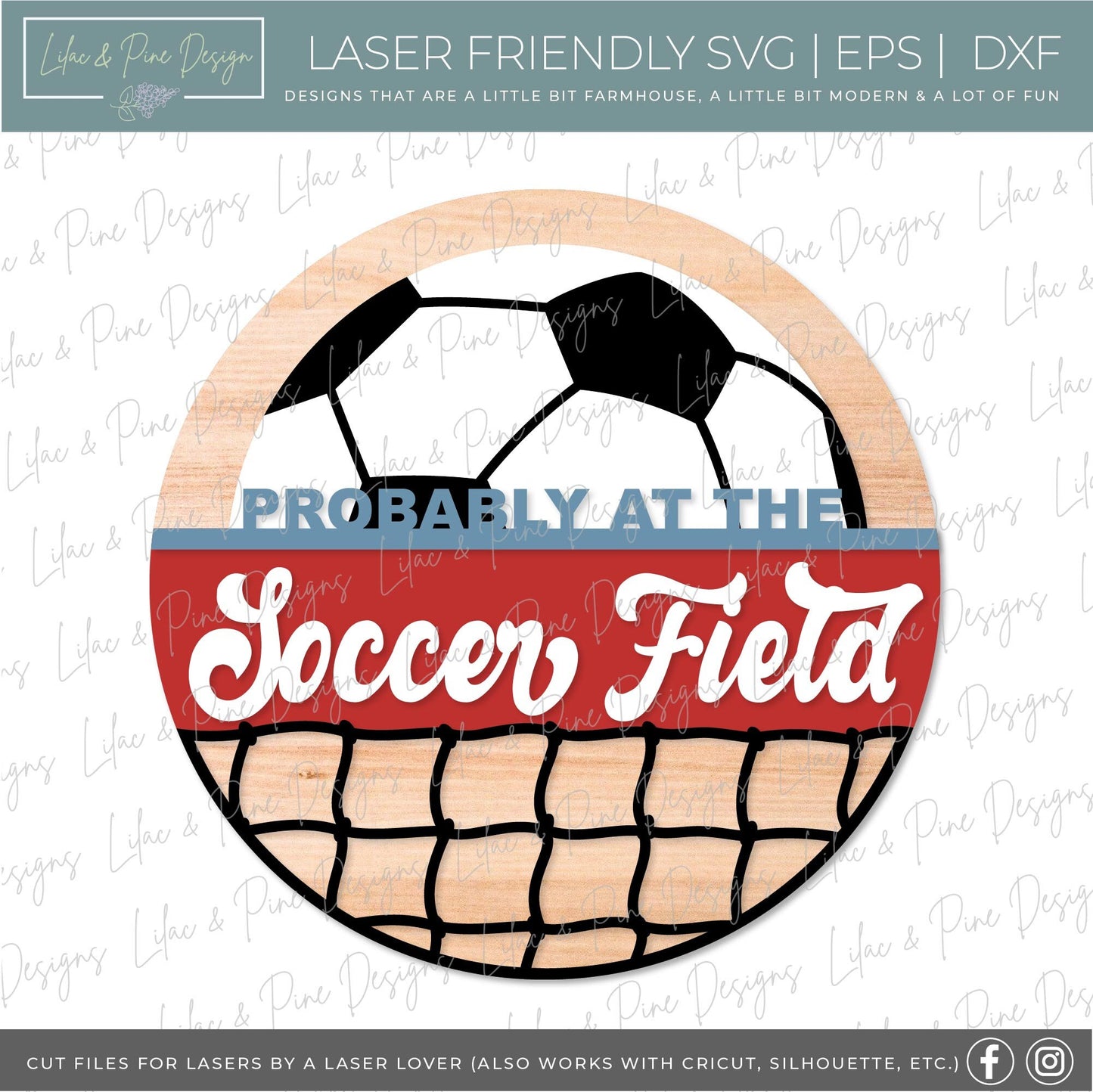 At the Soccer Field sign, soccer ball Door Hanger, soccer Welcome SVG, Soccer mom sign, Glowforge SVG, laser cut file