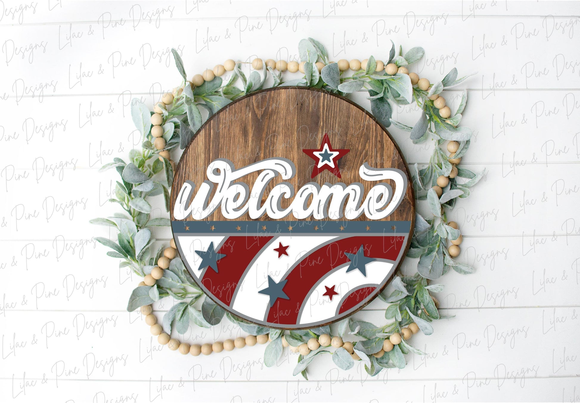 July 4th sign bundle, patriotic door hanger SVG, Independence Day welcome sign SVG, Fourth of July porch sign, glowforge svg, laser cut file