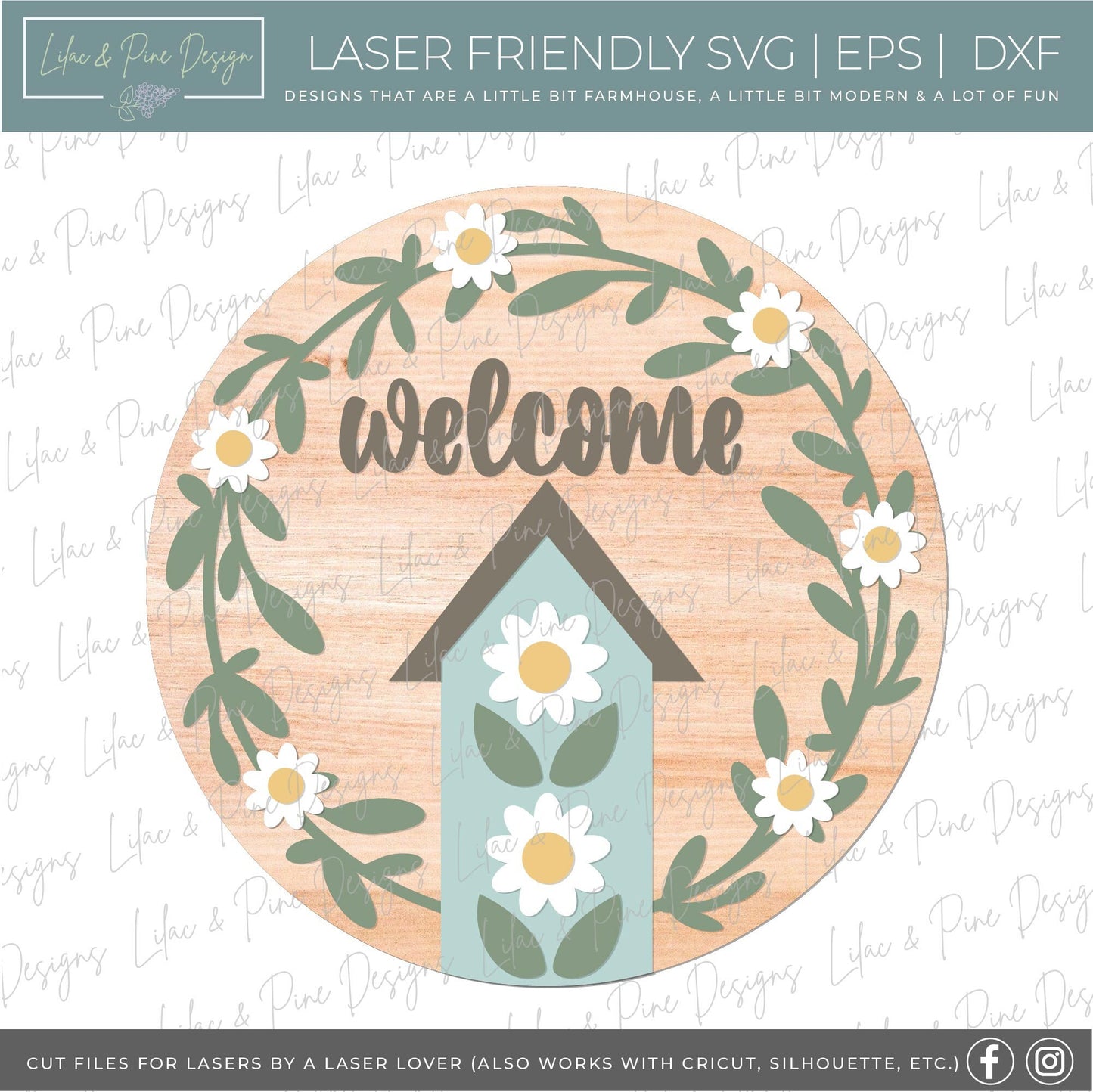 Daisy sign bundle, summer floral door hanger SVG, flower welcome sign, black eyed susan decor, fall svg, glowforge SVG, laser cut file