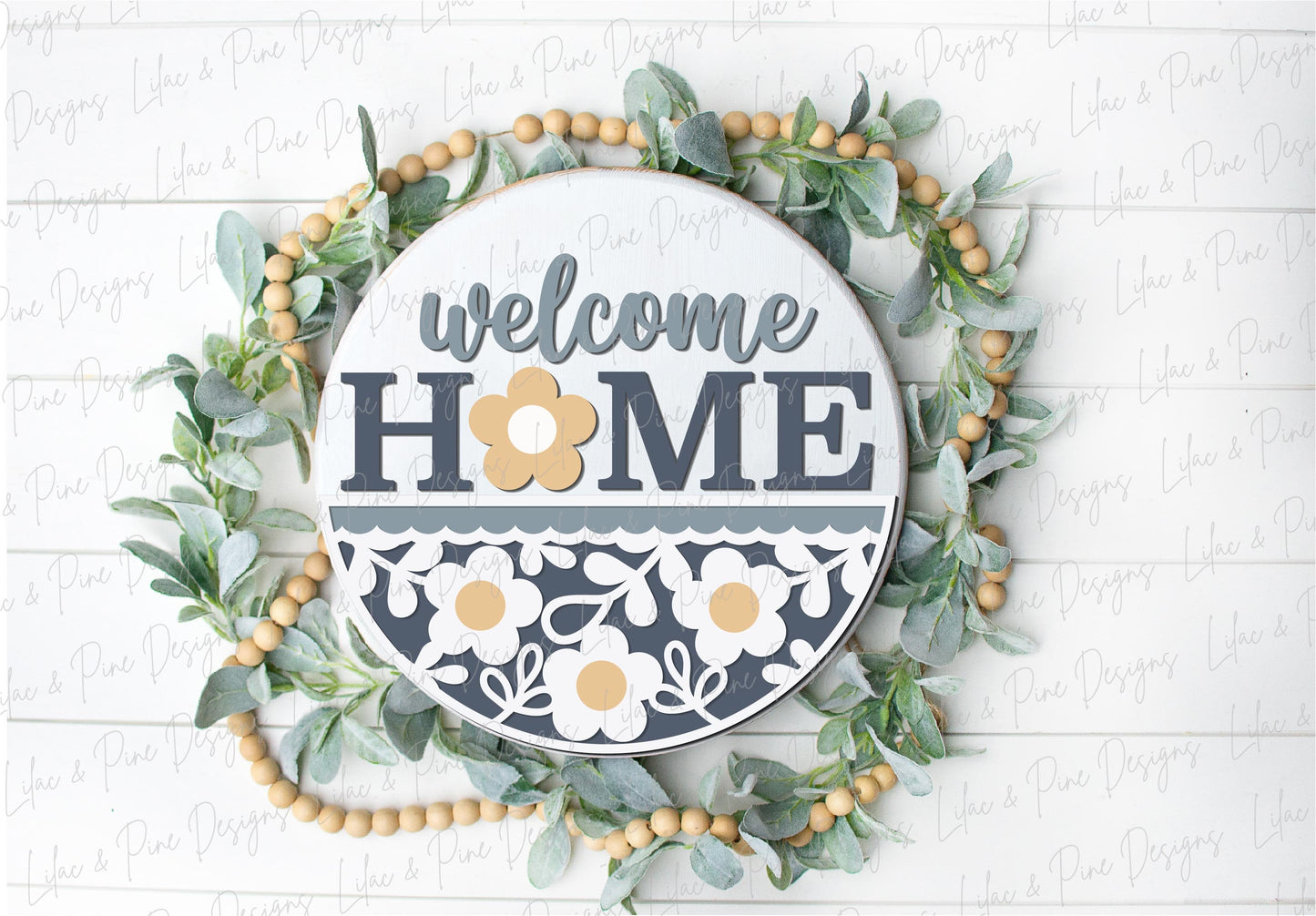Home Sweet Home Daisy sign, summer floral door hanger SVG, flower welcome sign, daisy porch decor, Glowforge SVG, laser cut file