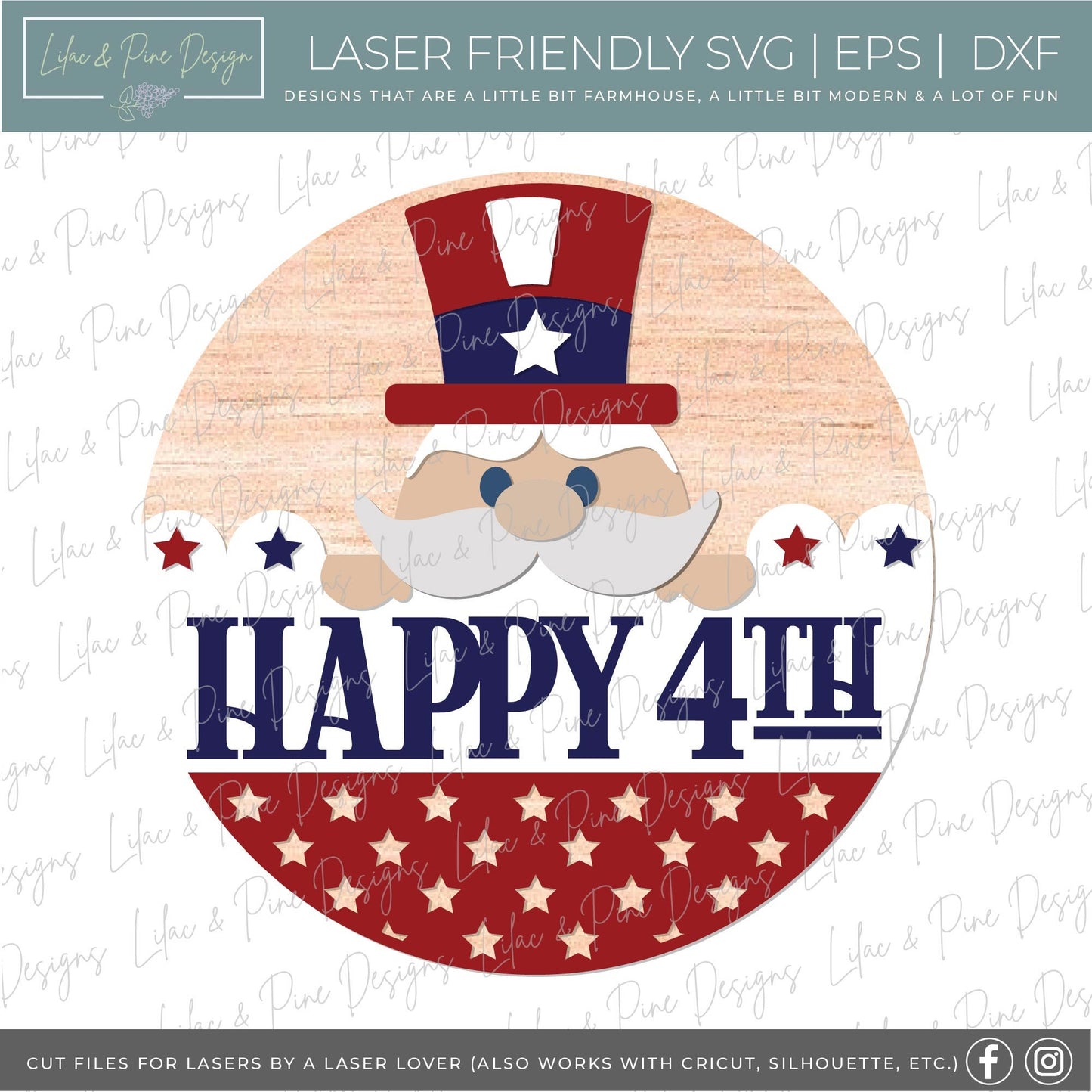 July 4th sign bundle, patriotic door hanger SVG, Independence Day welcome sign SVG, Fourth of July porch sign, glowforge svg, laser cut file