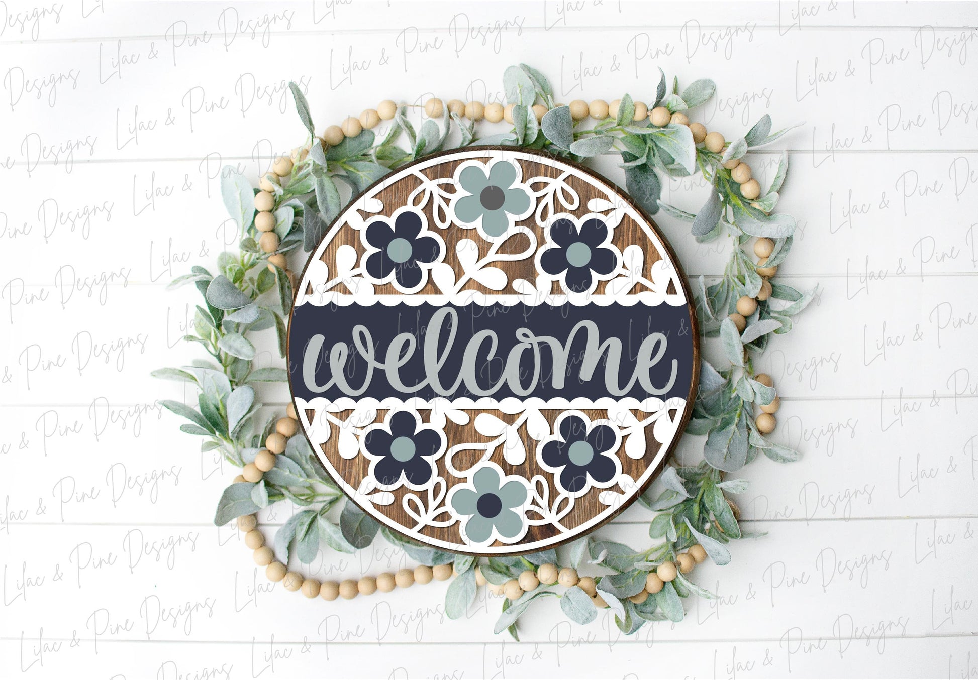 Daisy door hanger SVG, Floral welcome sign, summer door hanger SVG, flower welcome sign, daisy porch decor, Glowforge SVG, laser cut file