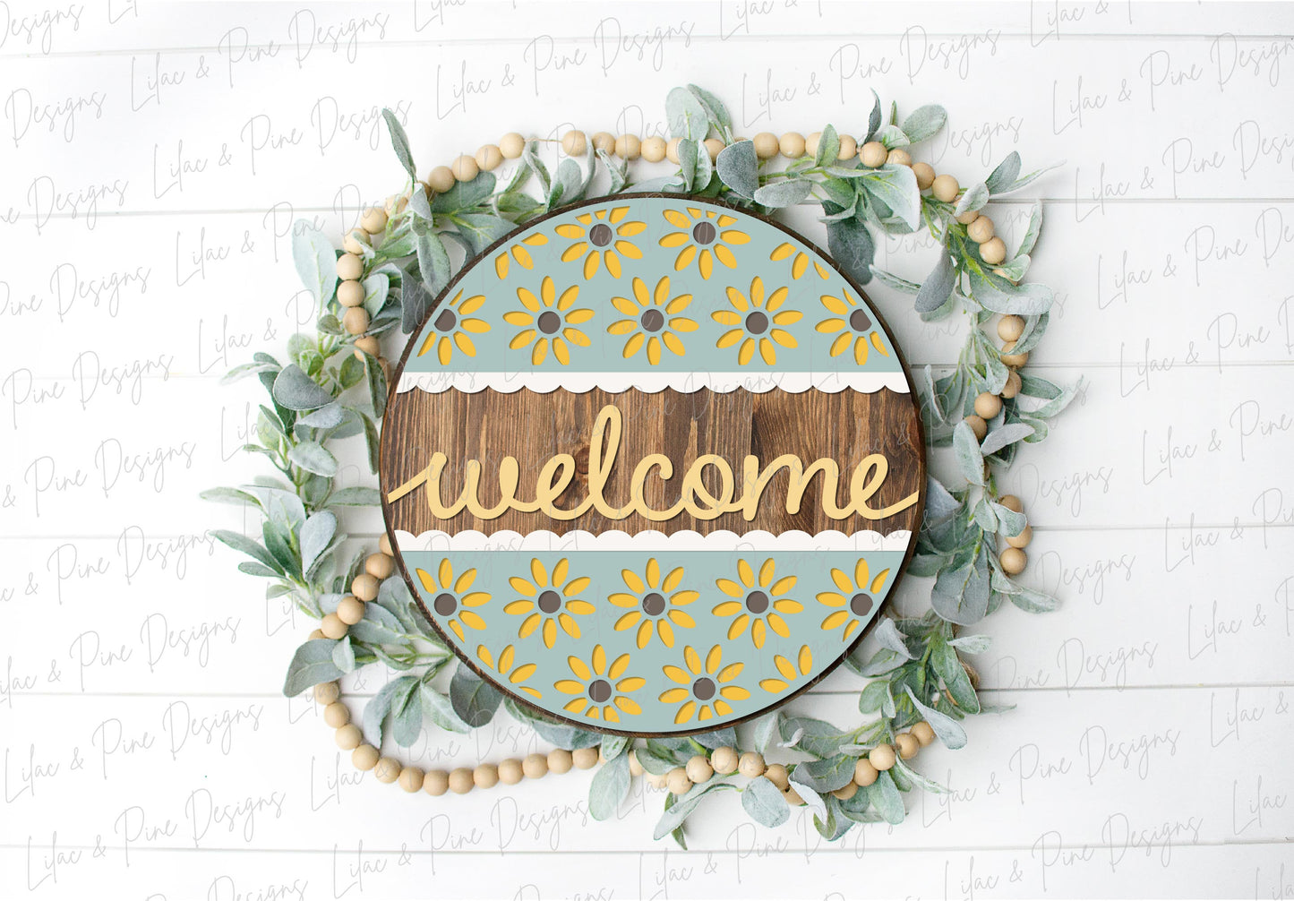 Daisy door hanger SVG, black eyed Susan sign, summer hello SVG, floral porch decor, flower welcome sign, Glowforge SVG, laser cut file