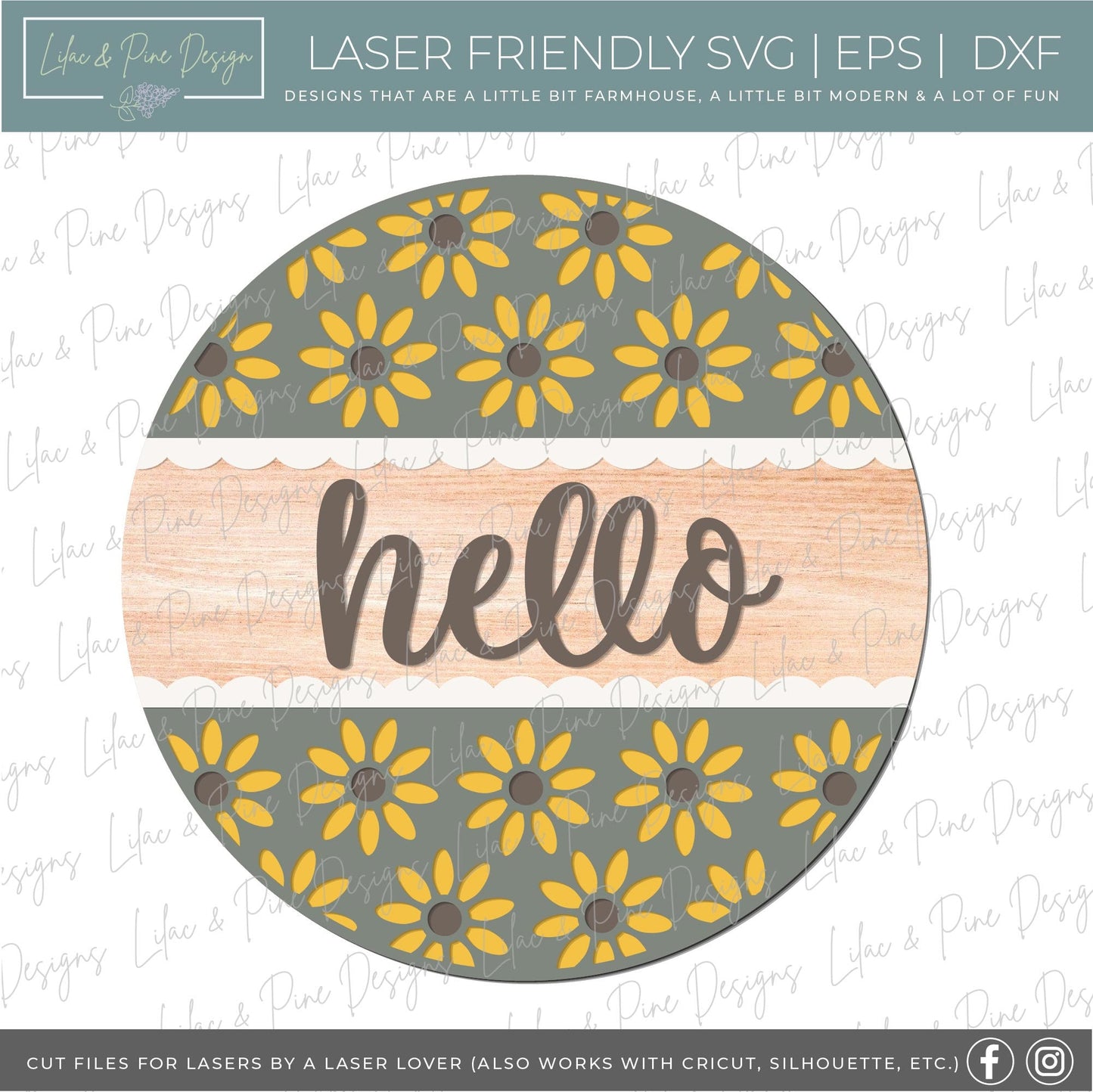 Daisy sign bundle, summer floral door hanger SVG, flower welcome sign, black eyed susan decor, fall svg, glowforge SVG, laser cut file