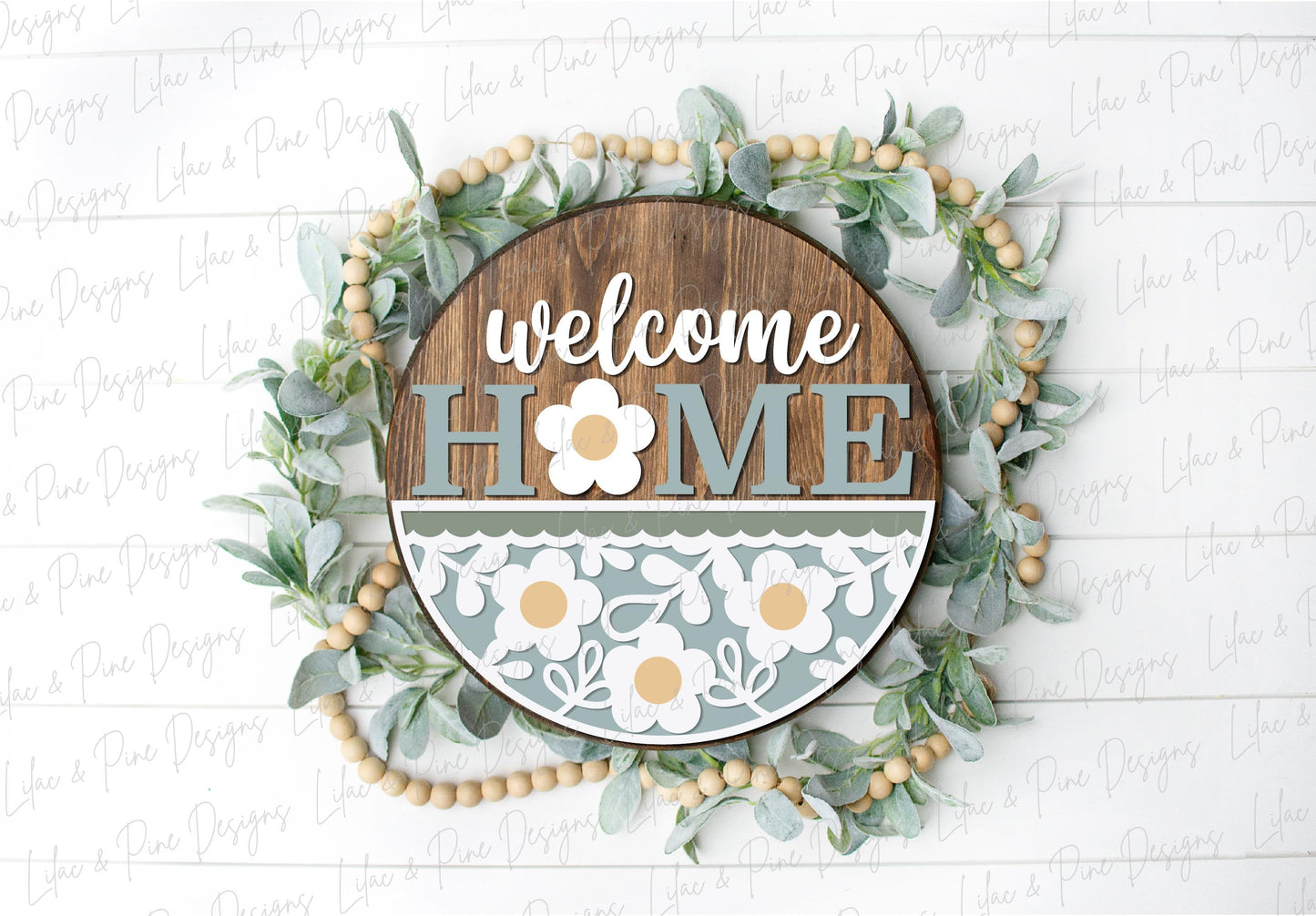 Home Sweet Home Daisy sign, summer floral door hanger SVG, flower welcome sign, daisy porch decor, Glowforge SVG, laser cut file