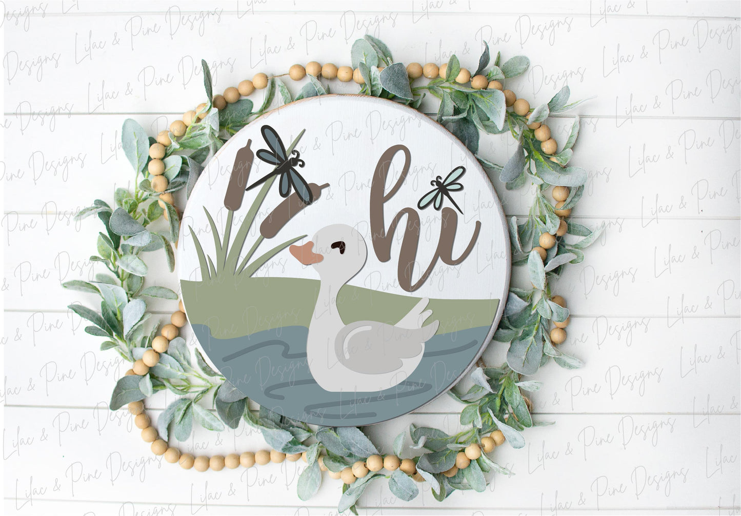 Duck Pond sign, Duck welcome sign SVG, Dragonfly door hanger svg, cabin round sign, summer hello sign, Glowforge Svg, laser cut file