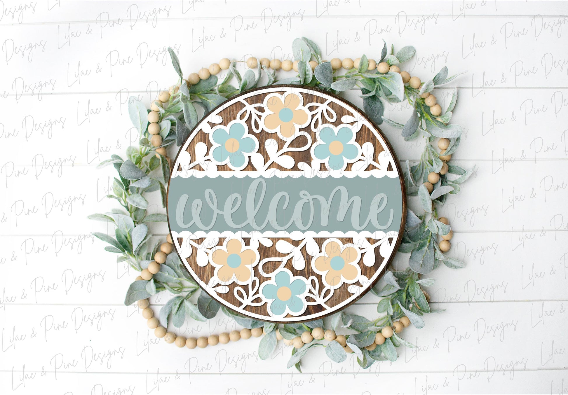 Daisy door hanger SVG, Floral welcome sign, summer door hanger SVG, flower welcome sign, daisy porch decor, Glowforge SVG, laser cut file