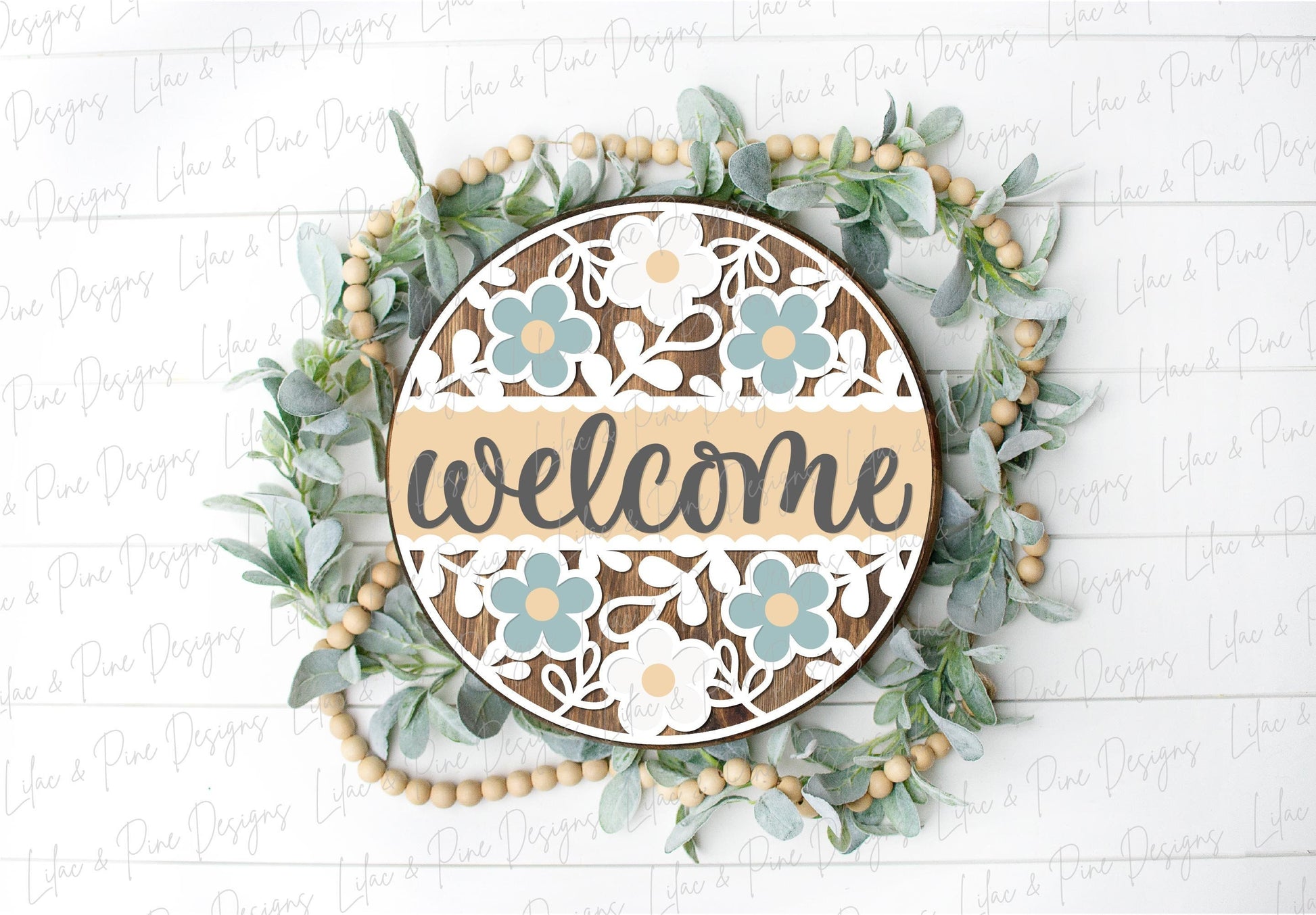 Daisy door hanger SVG, Floral welcome sign, summer door hanger SVG, flower welcome sign, daisy porch decor, Glowforge SVG, laser cut file