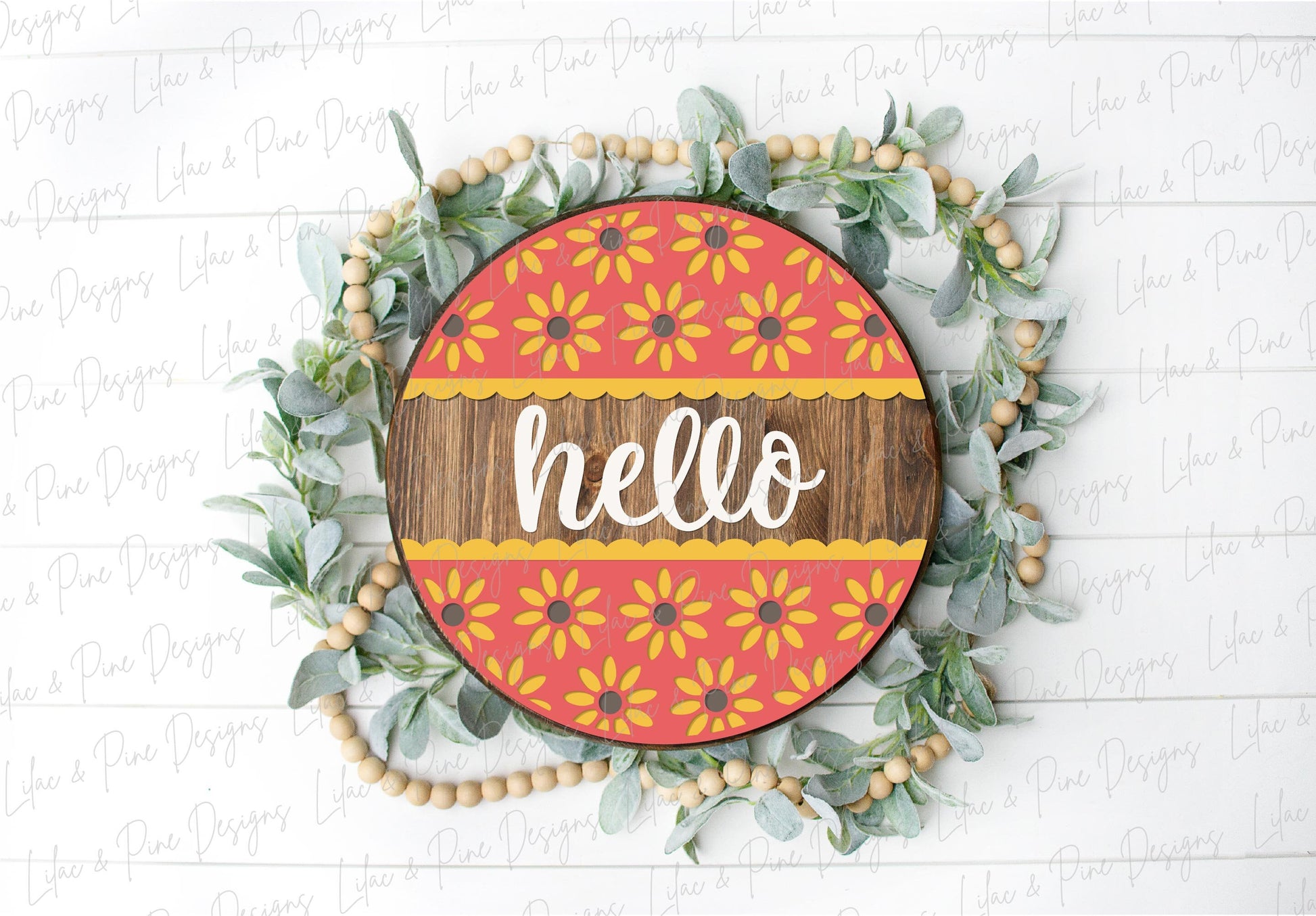 Daisy door hanger SVG, black eyed Susan sign, summer hello SVG, floral porch decor, flower welcome sign, Glowforge SVG, laser cut file