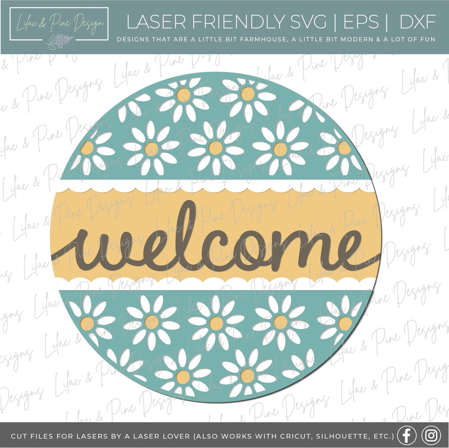 Daisy door hanger SVG, black eyed Susan sign, summer hello SVG, floral porch decor, flower welcome sign, Glowforge SVG, laser cut file