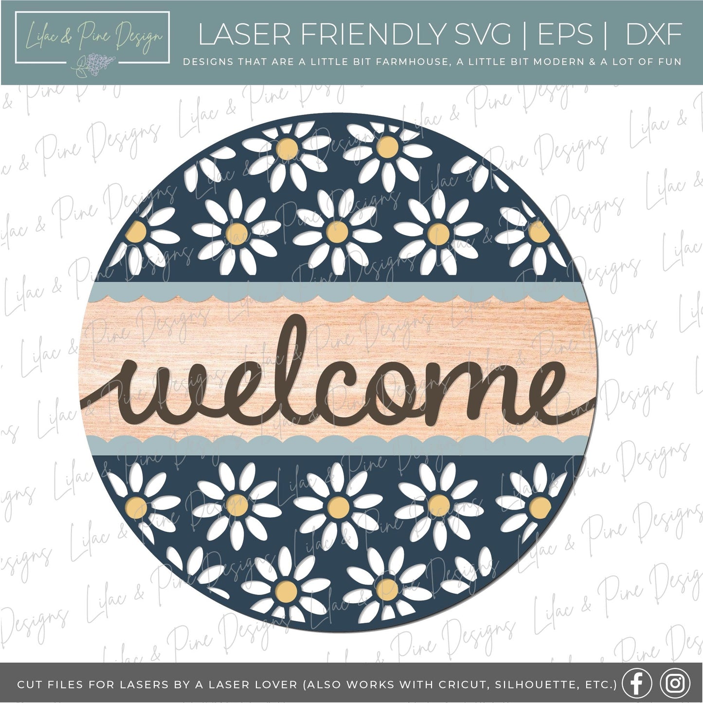 Daisy door hanger SVG, black eyed Susan sign, summer hello SVG, floral porch decor, flower welcome sign, Glowforge SVG, laser cut file