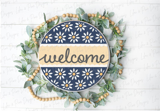 Daisy door hanger SVG, black eyed Susan sign, summer hello SVG, floral porch decor, flower welcome sign, Glowforge SVG, laser cut file