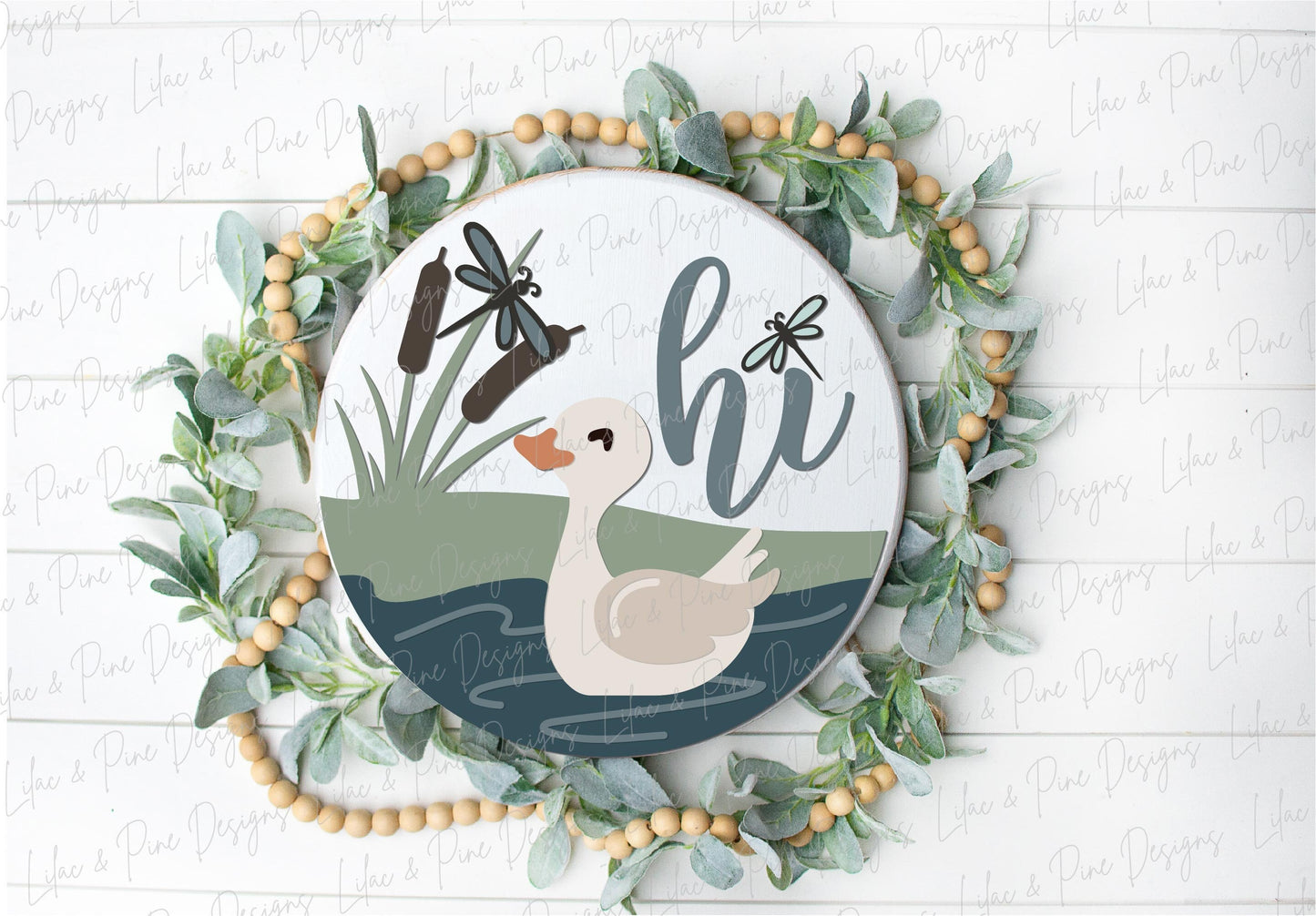 Duck Pond sign, Duck welcome sign SVG, Dragonfly door hanger svg, cabin round sign, summer hello sign, Glowforge Svg, laser cut file