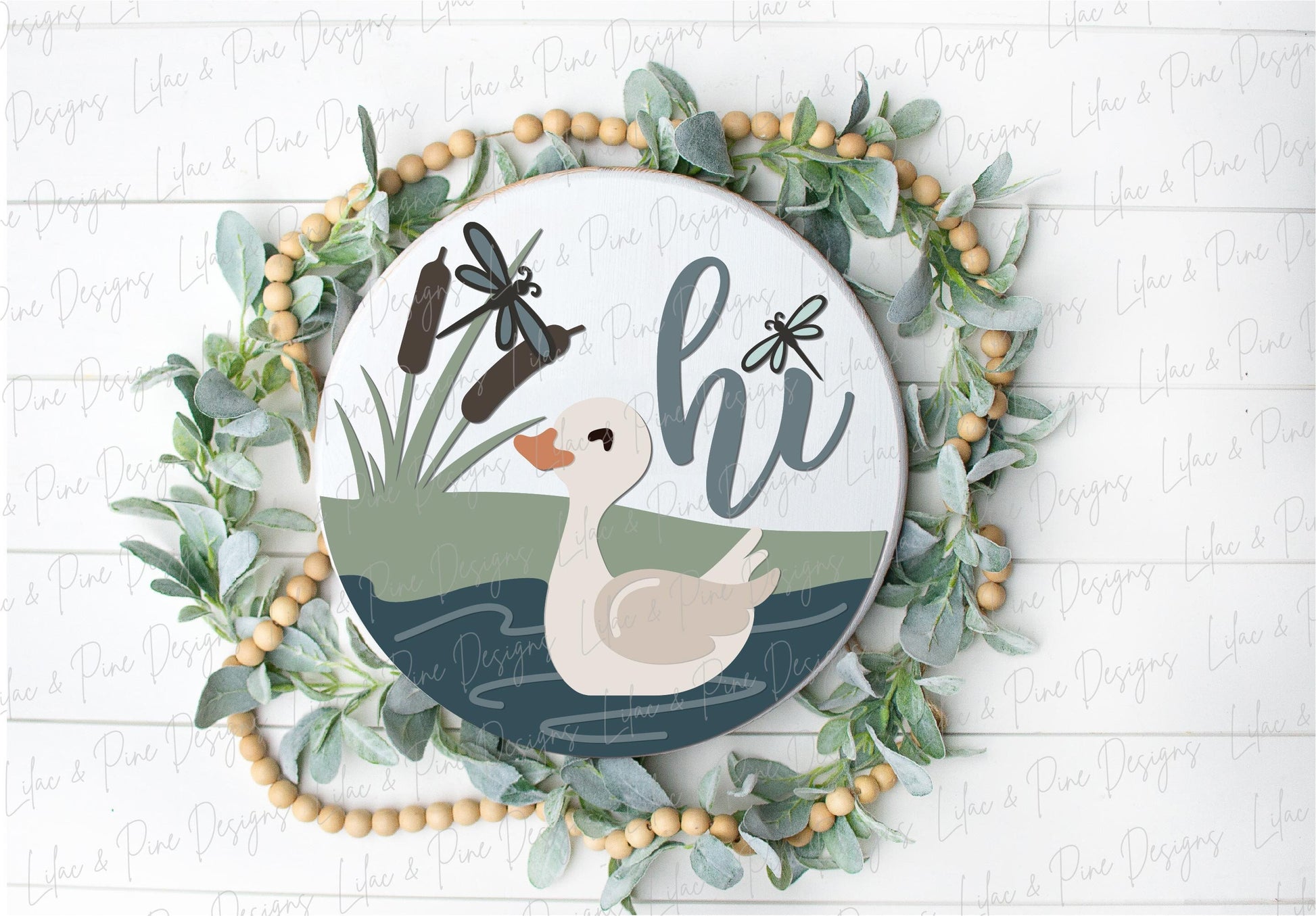 Duck Pond sign, Duck welcome sign SVG, Dragonfly door hanger svg, cabin round sign, summer hello sign, Glowforge Svg, laser cut file