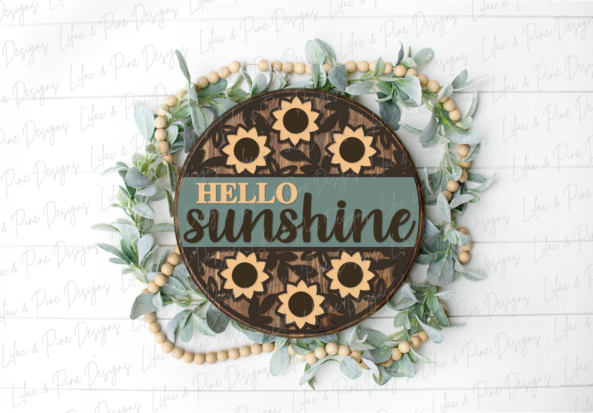 Sunflower door hanger SVG, Floral welcome sign, hello sunshine door hanger SVG, fall floral welcome sign, Glowforge SVG, laser cut file