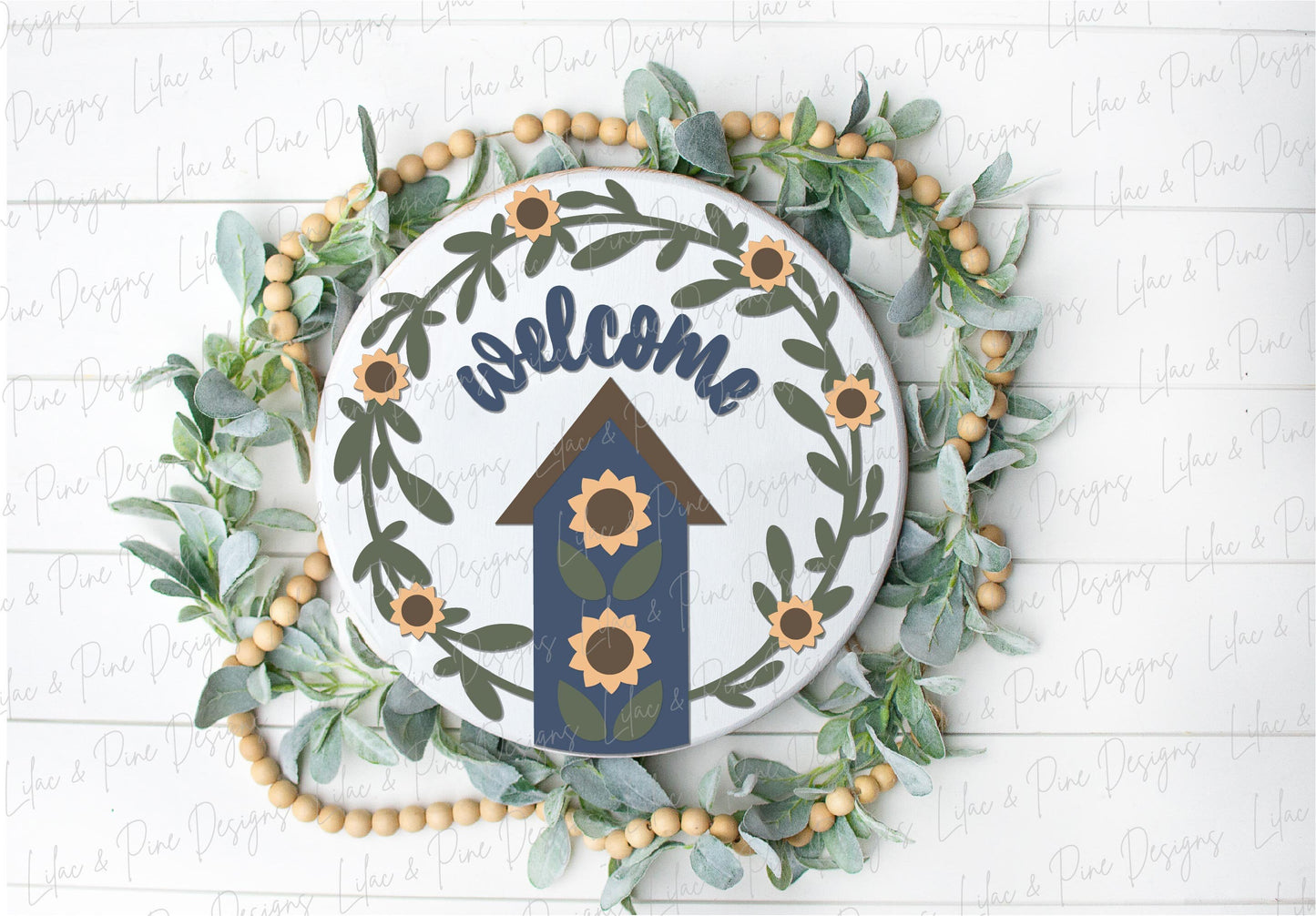 Sunflower door hanger SVG, Fall welcome sign, sunflower birdhouse sign SVG, fall decor, summer door hanger, Glowforge SVG, laser cut file