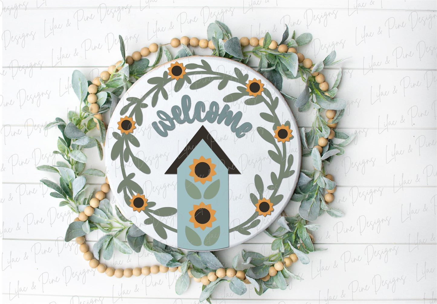 Sunflower door hanger SVG, Fall welcome sign, sunflower birdhouse sign SVG, fall decor, summer door hanger, Glowforge SVG, laser cut file